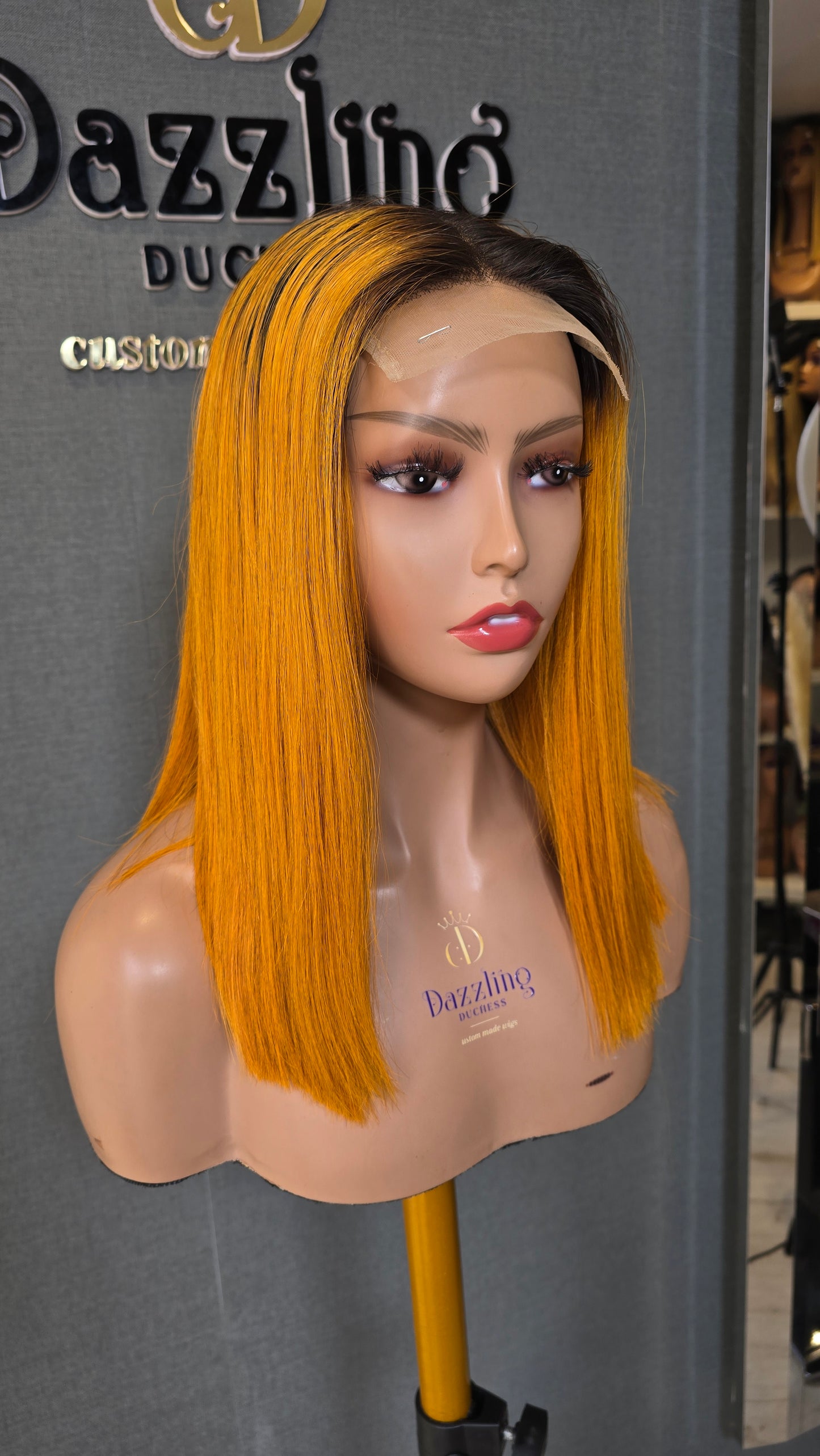 Kaycee 14" Vietnamese raw human hair Col: dark orange