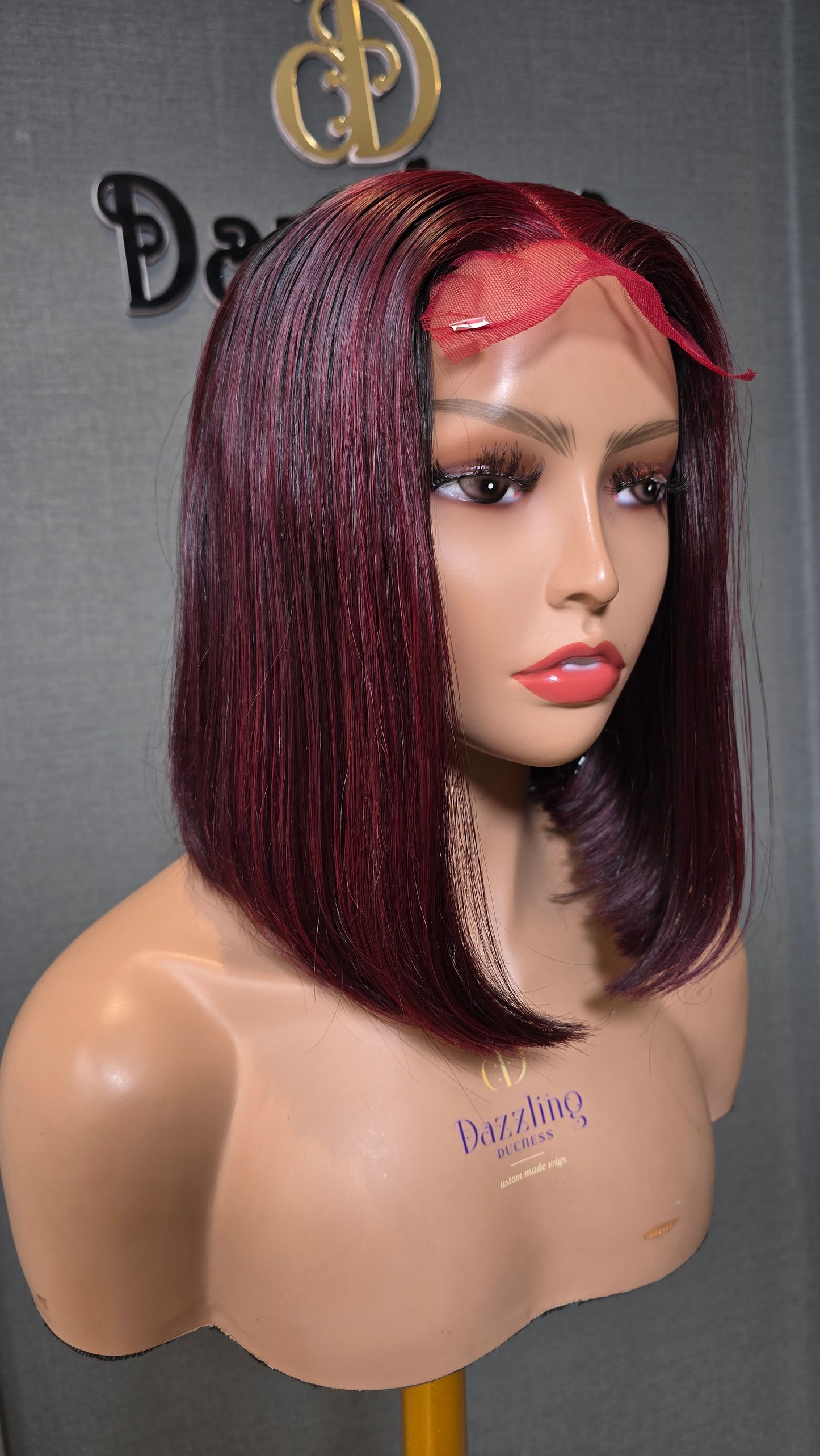 Kaycee 10" Vietnamese raw Human Hair Col: Dark burgundy
