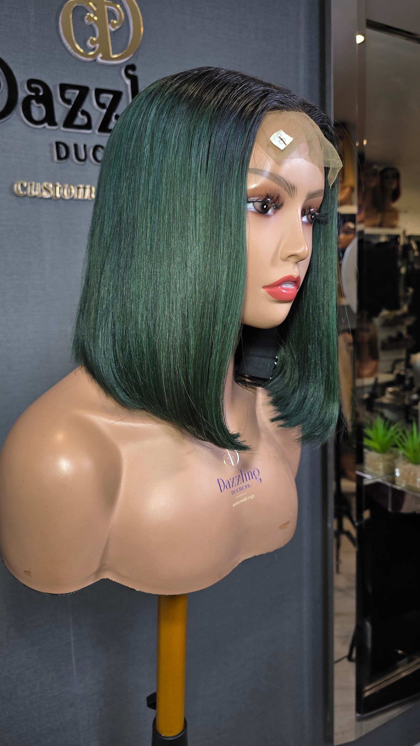 Kaycee 10" Vietnamese raw human hair Col: Bottle green