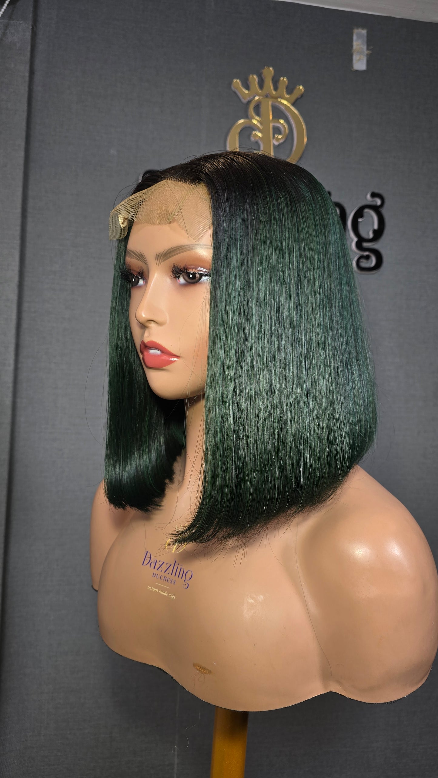 Kaycee 10" Vietnamese raw human hair Col: Bottle green