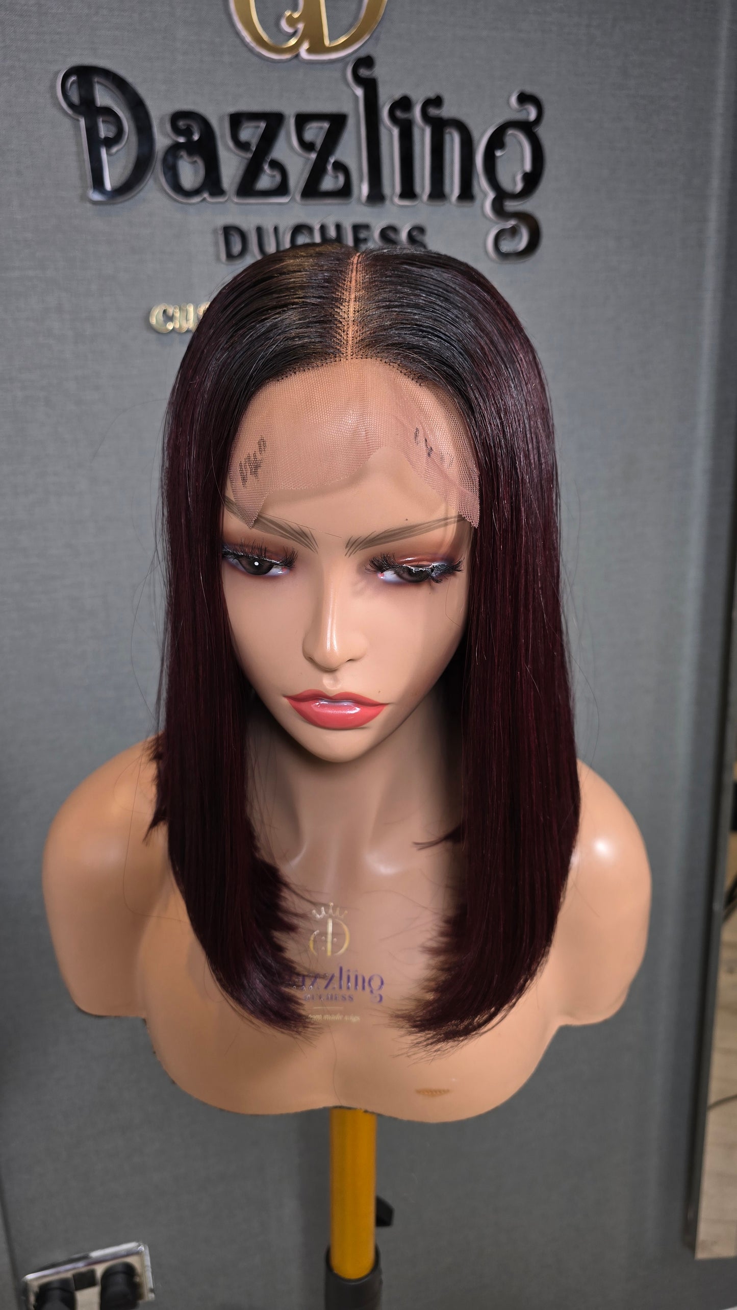 Kaycee 12" Vietnamese Raw human hair Col: Dark burgundy