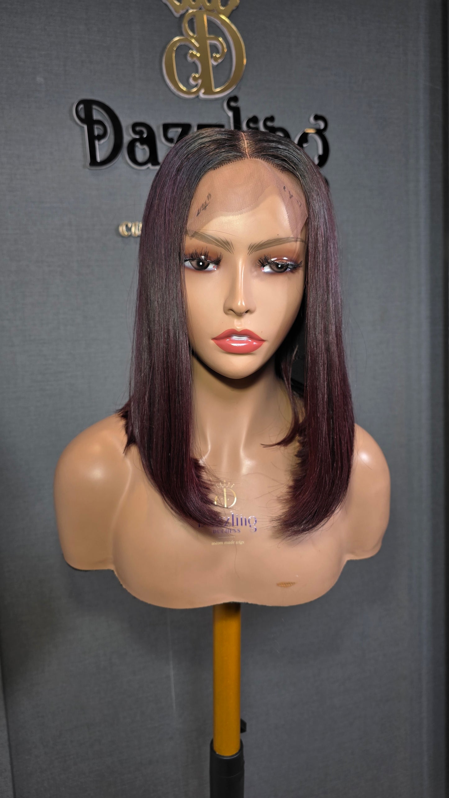 Kaycee 12" Vietnamese Raw human hair Col: Dark burgundy