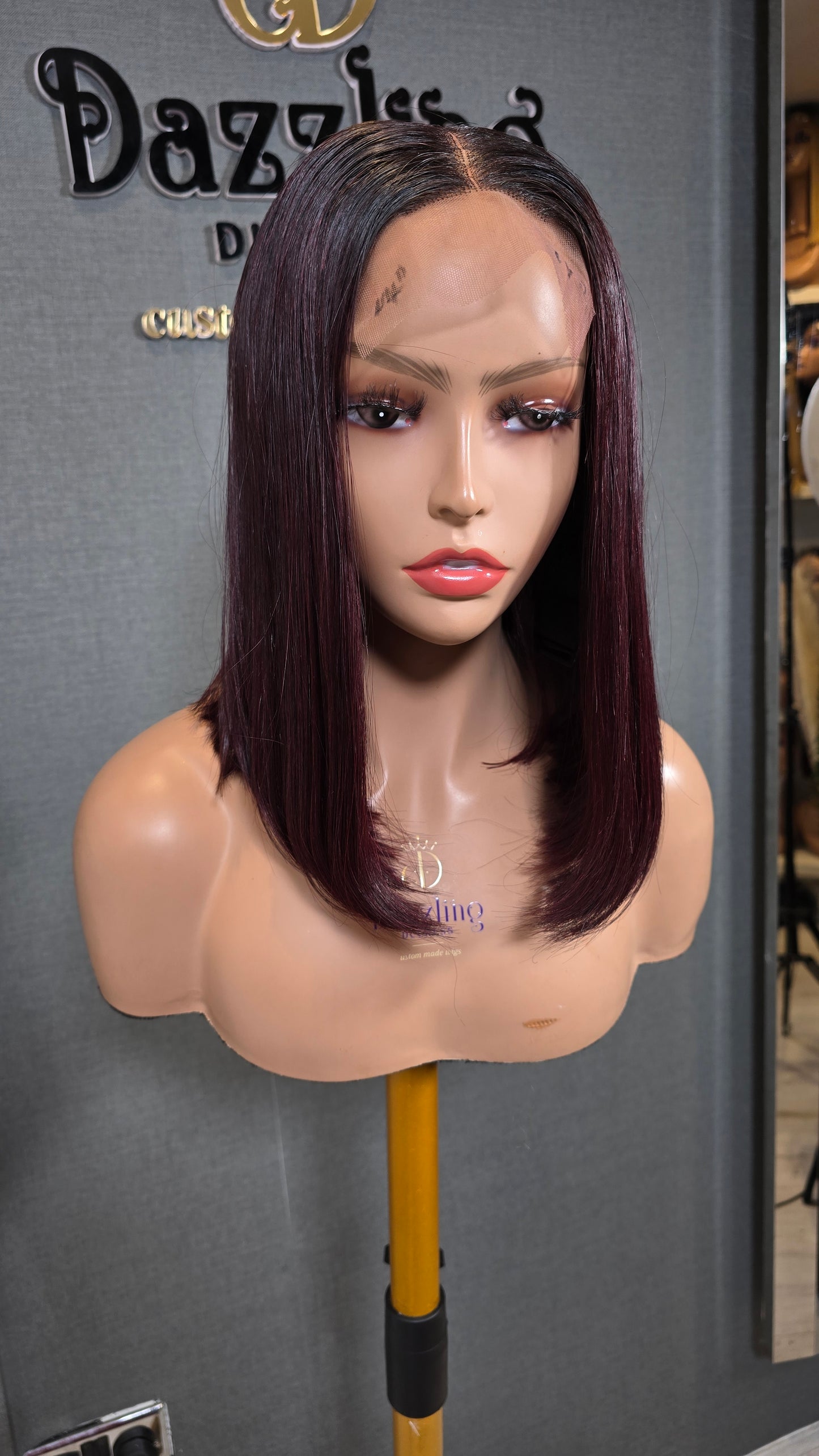 Kaycee 12" Vietnamese Raw human hair Col: Dark burgundy