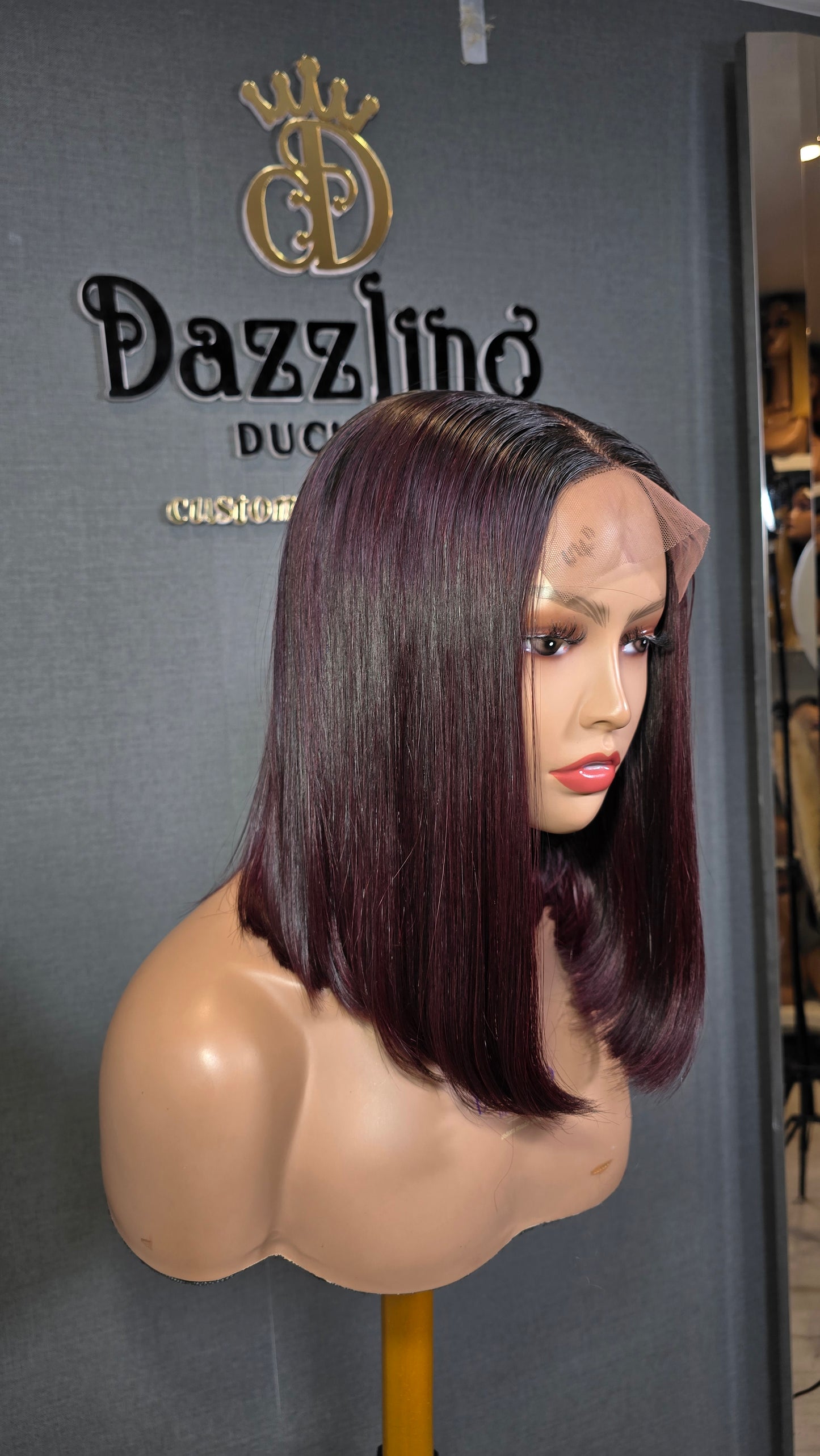 Kaycee 12" Vietnamese Raw human hair Col: Dark burgundy
