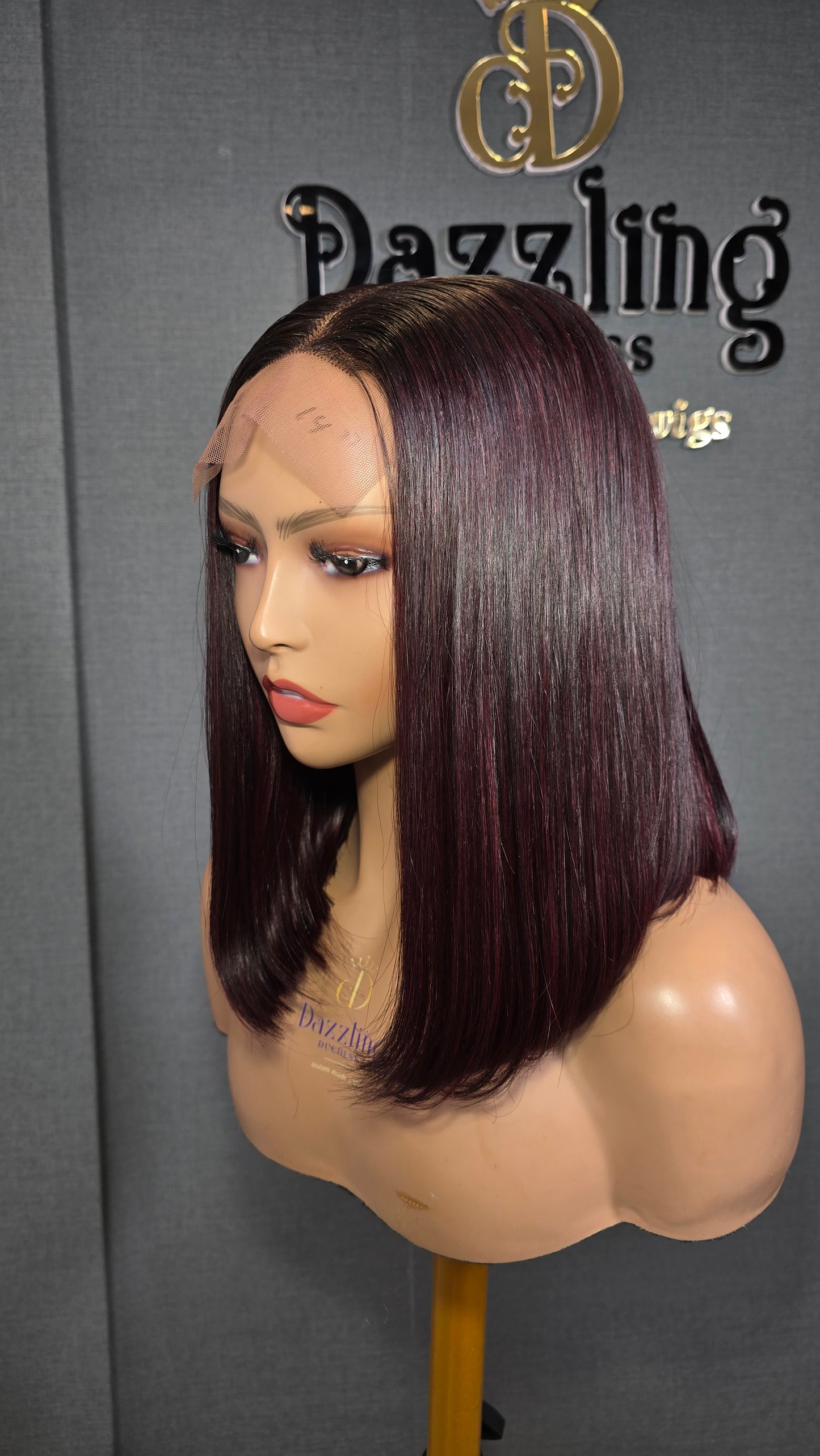 Kaycee 12" Vietnamese Raw human hair Col: Dark burgundy