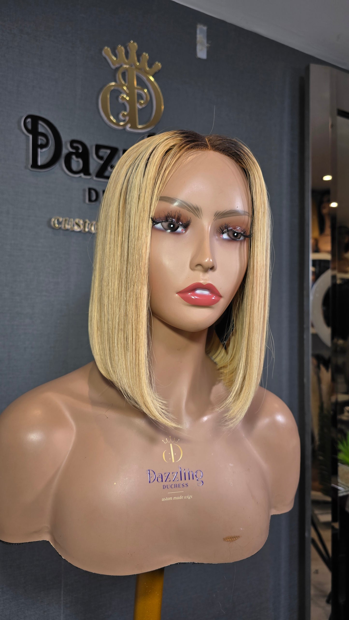 KAYCEE 10" Vietnamese raw human hair Col: 1b/613(blonde)