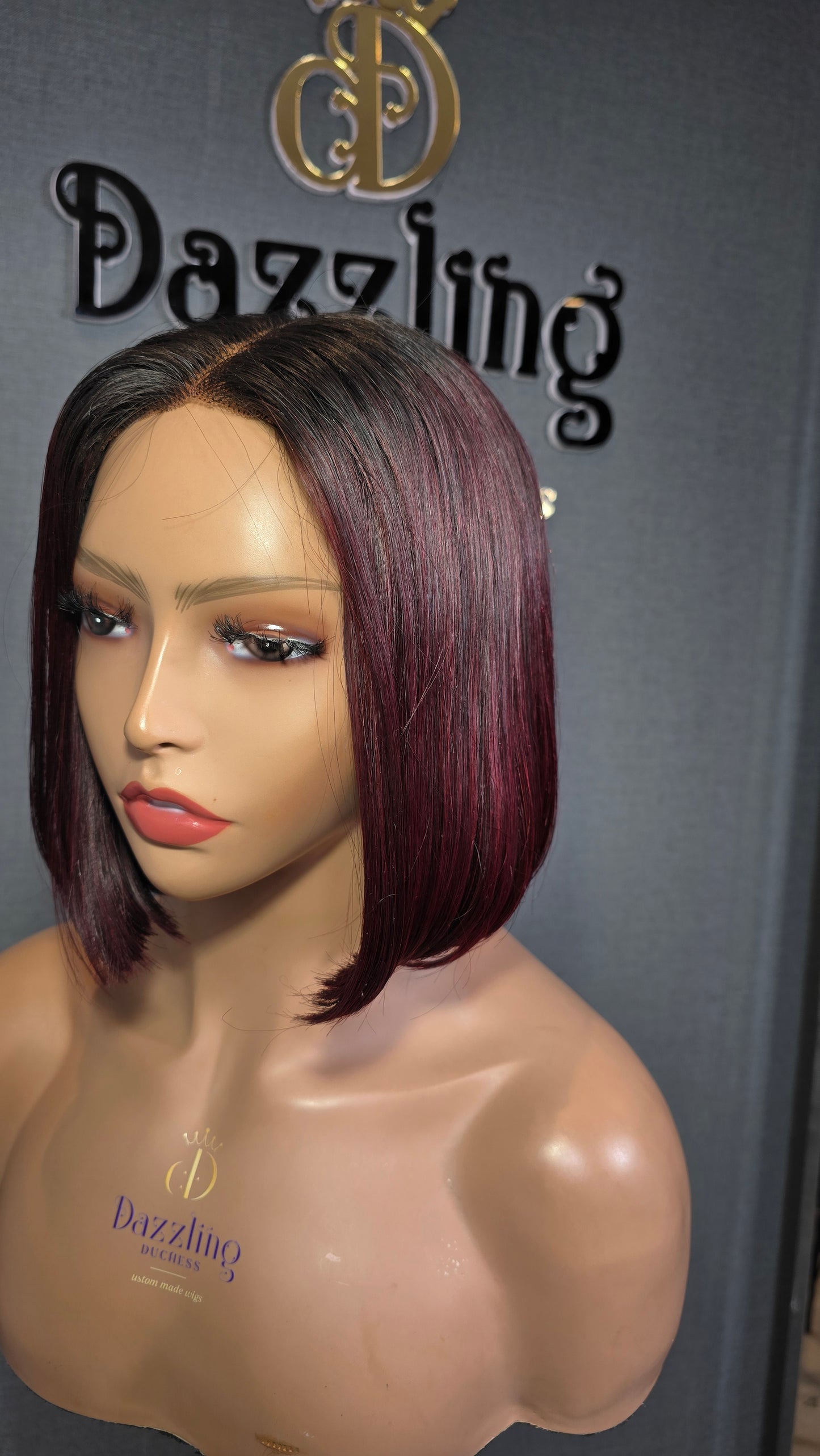 Kaycee 8" Vietnamese Raw human hair Col: Dark burgundy