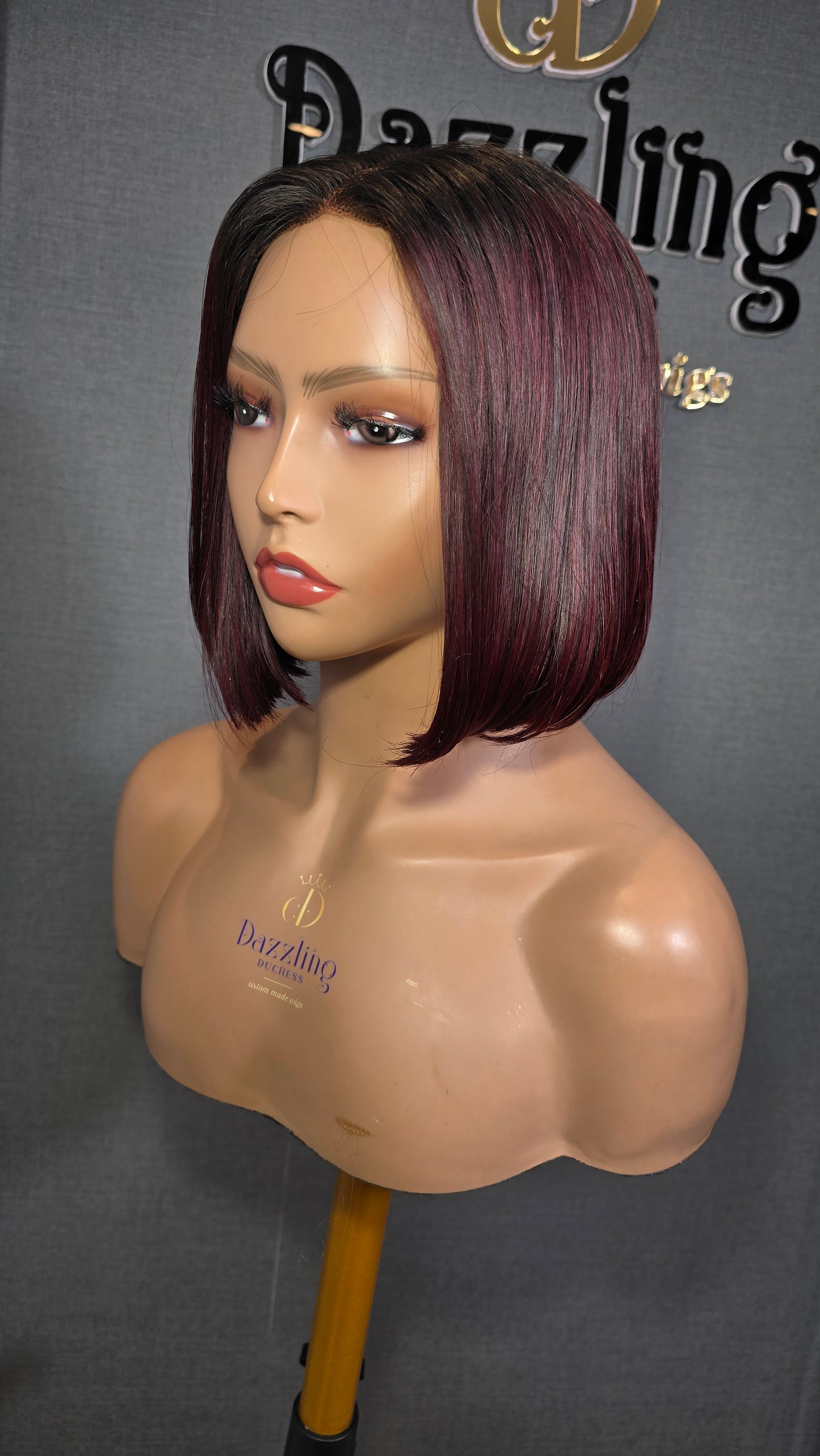 Kaycee 8" Vietnamese Raw human hair Col: Dark burgundy