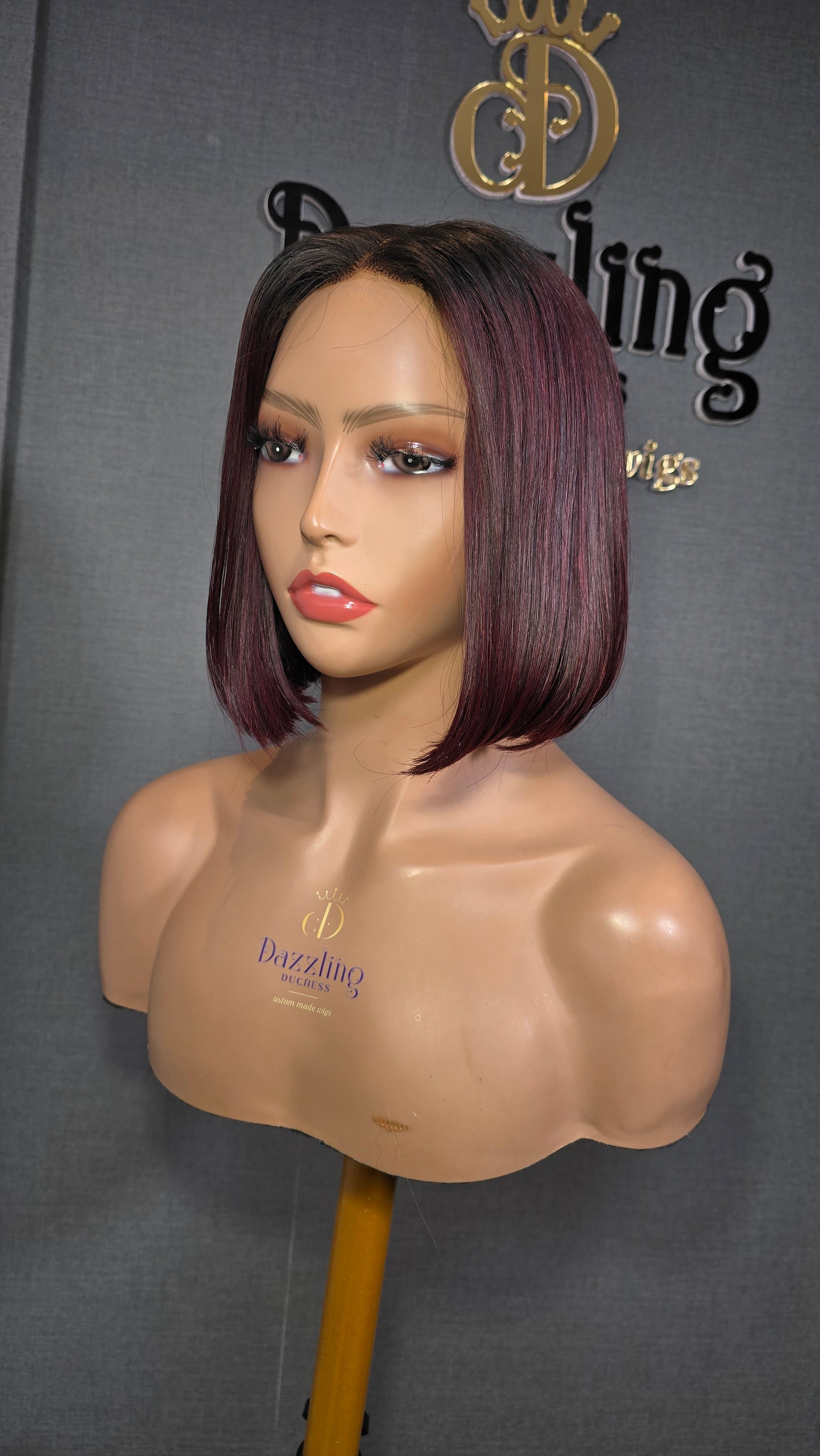 Kaycee 8" Vietnamese Raw human hair Col: Dark burgundy