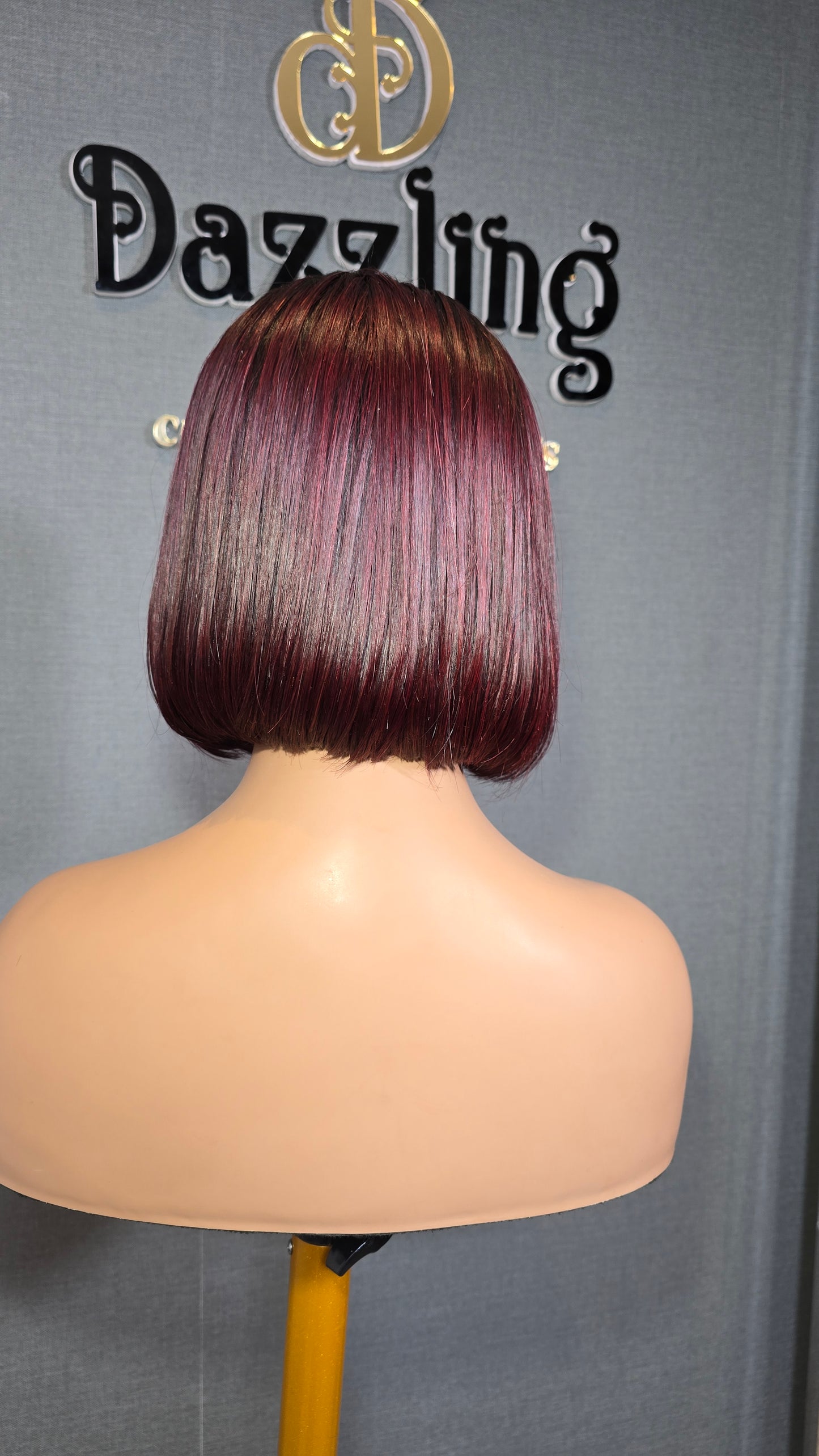Kaycee 8" Vietnamese Raw human hair Col: Dark burgundy