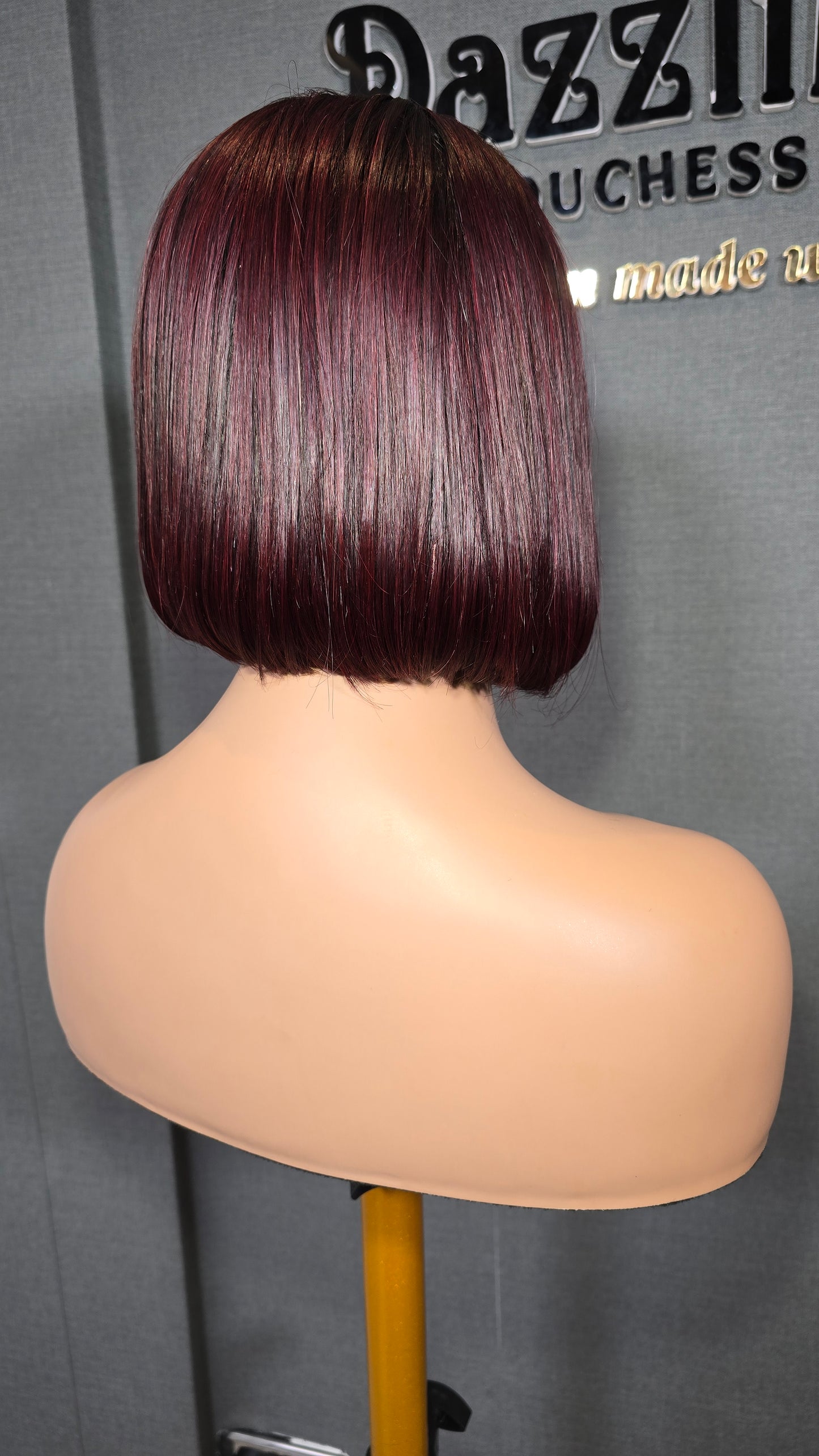 Kaycee 8" Vietnamese Raw human hair Col: Dark burgundy