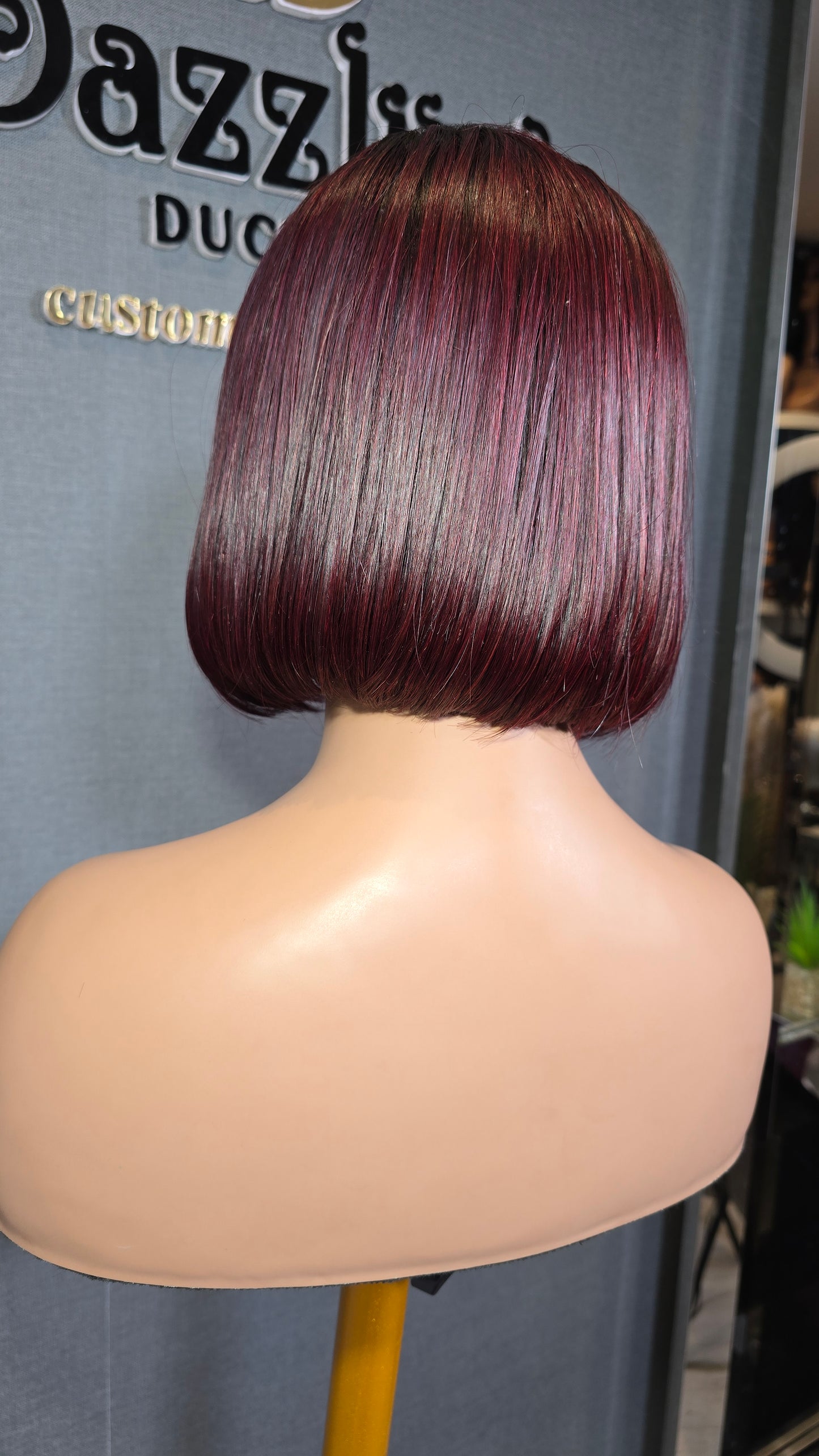 Kaycee 8" Vietnamese Raw human hair Col: Dark burgundy