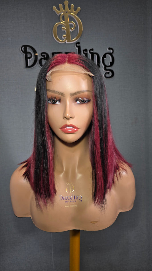 Kaycee 14" Raw Virgin hair Col: 1b/burgundy