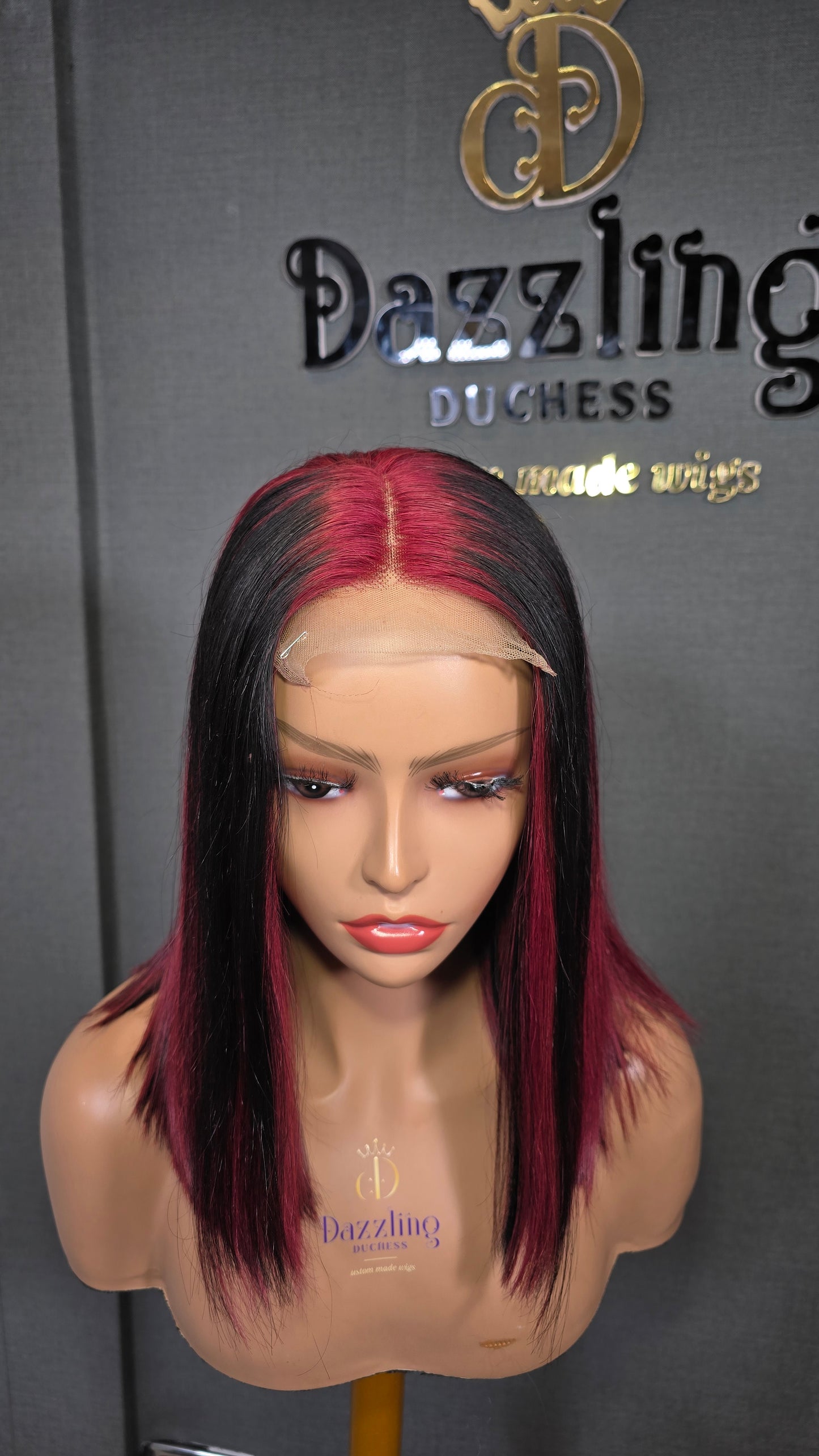 Kaycee 14" Raw Virgin hair Col: 1b/burgundy