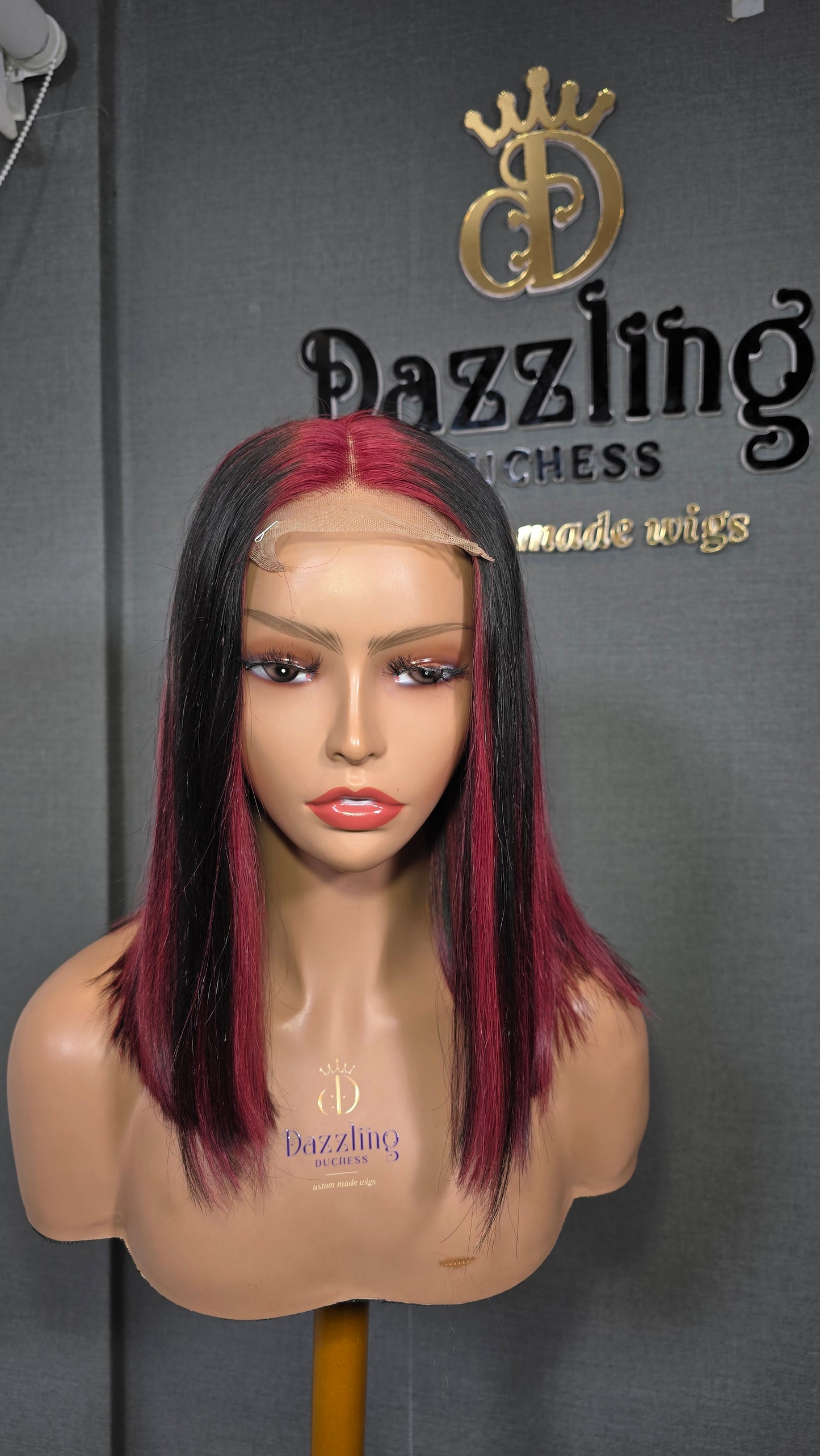 Kaycee 14" Raw Virgin hair Col: 1b/burgundy