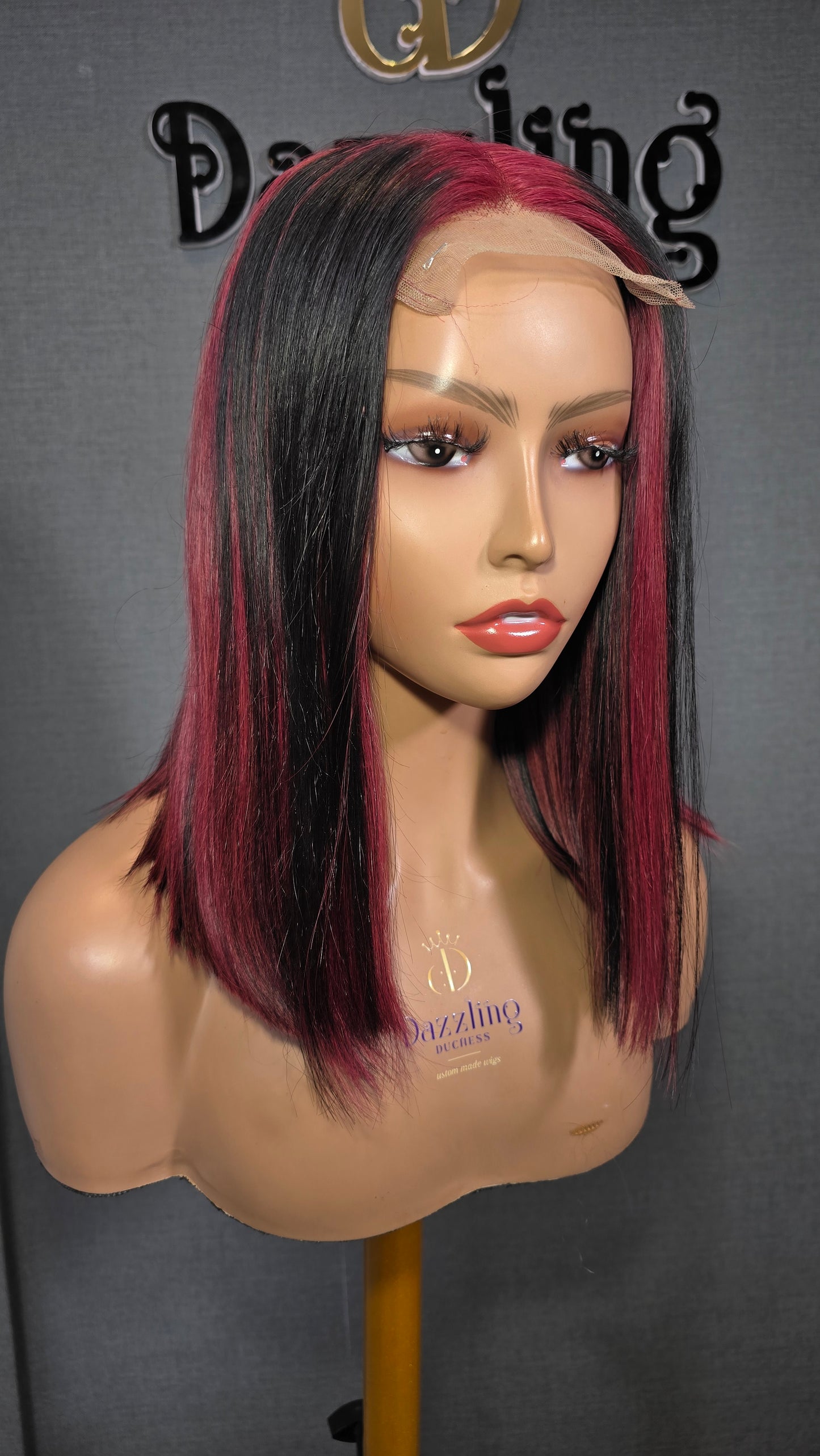 Kaycee 14" Raw Virgin hair Col: 1b/burgundy