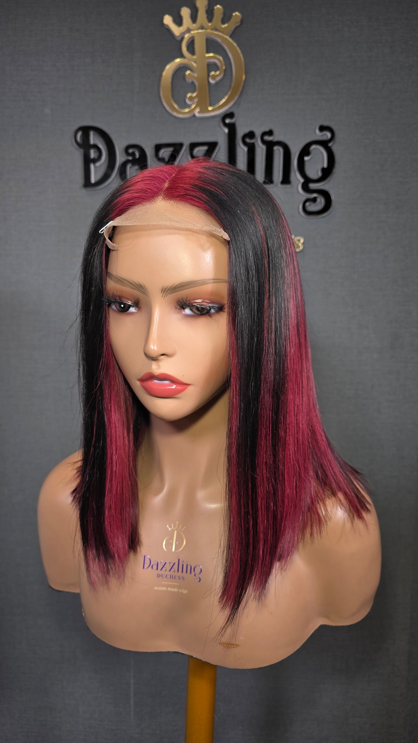 Kaycee 14" Raw Virgin hair Col: 1b/burgundy