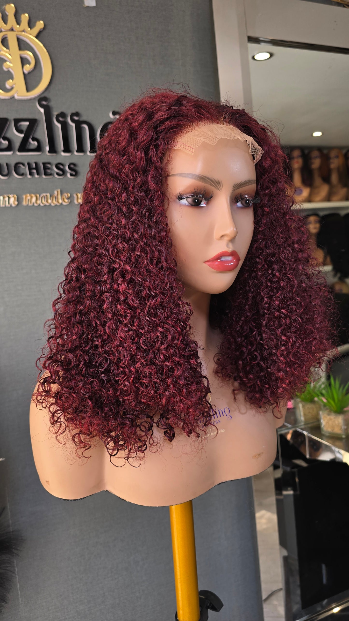 Poatia 14" Raw virgin human hair Col: Burgundy