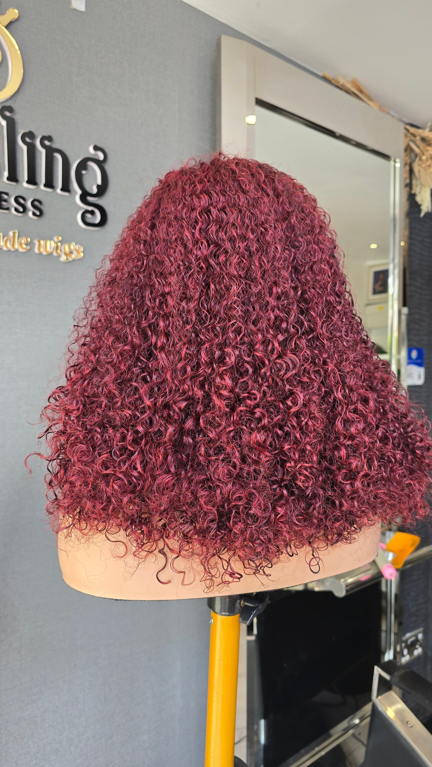 Poatia 14" Raw virgin human hair Col: Burgundy