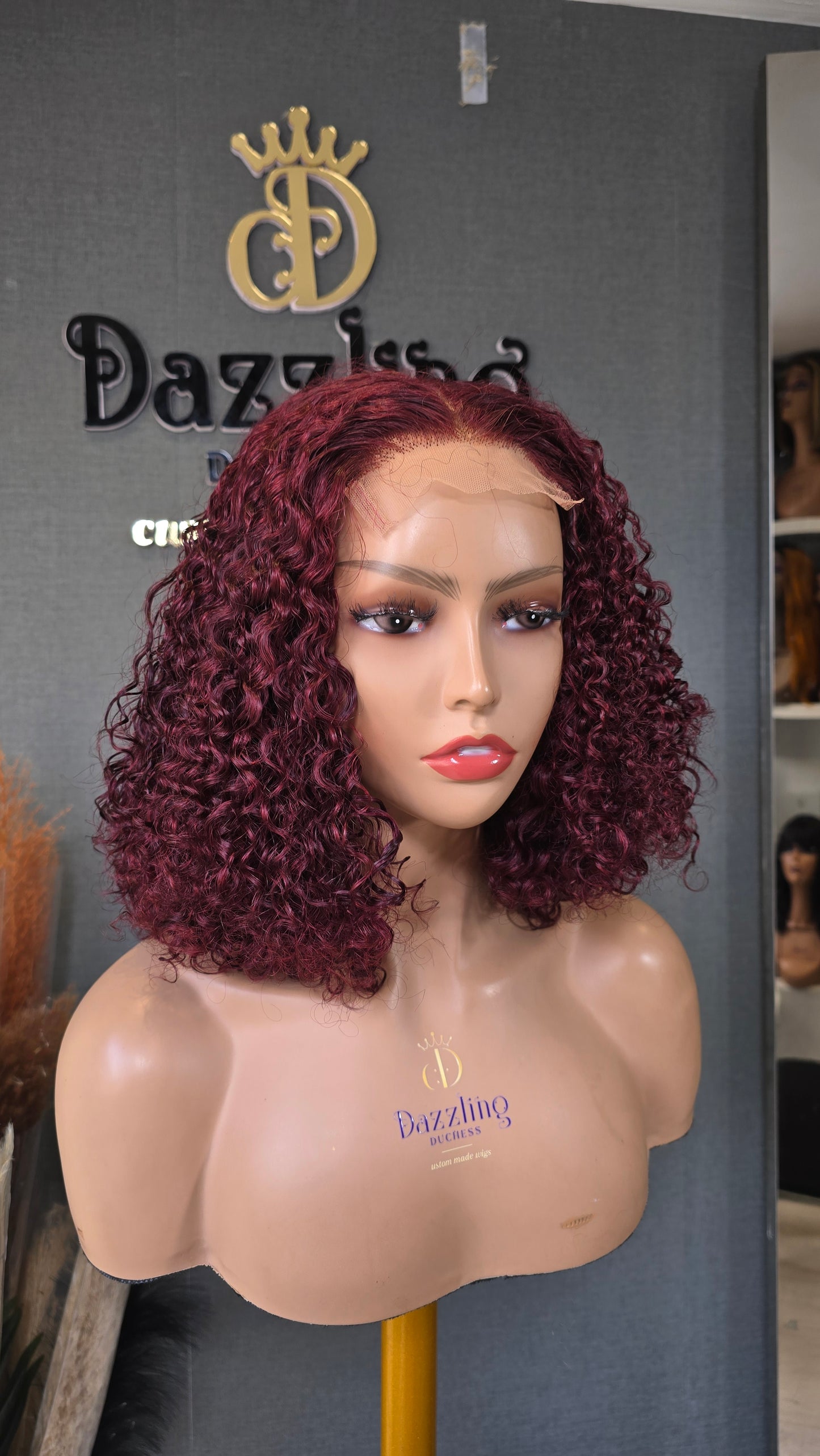 POATIA 10" Raw Virgin human hair Col: Dark burgundy