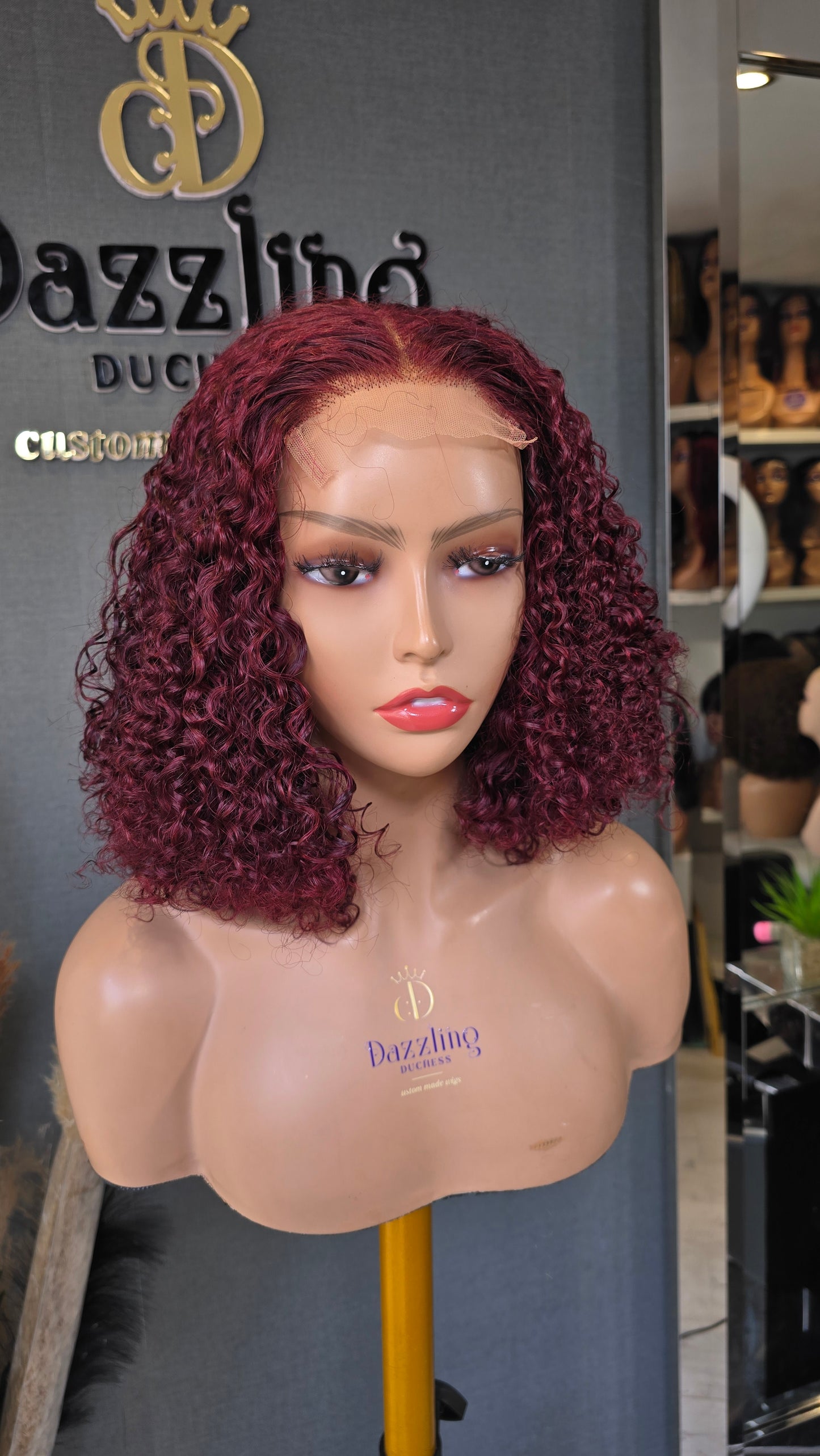 POATIA 10" Raw Virgin human hair Col: Dark burgundy