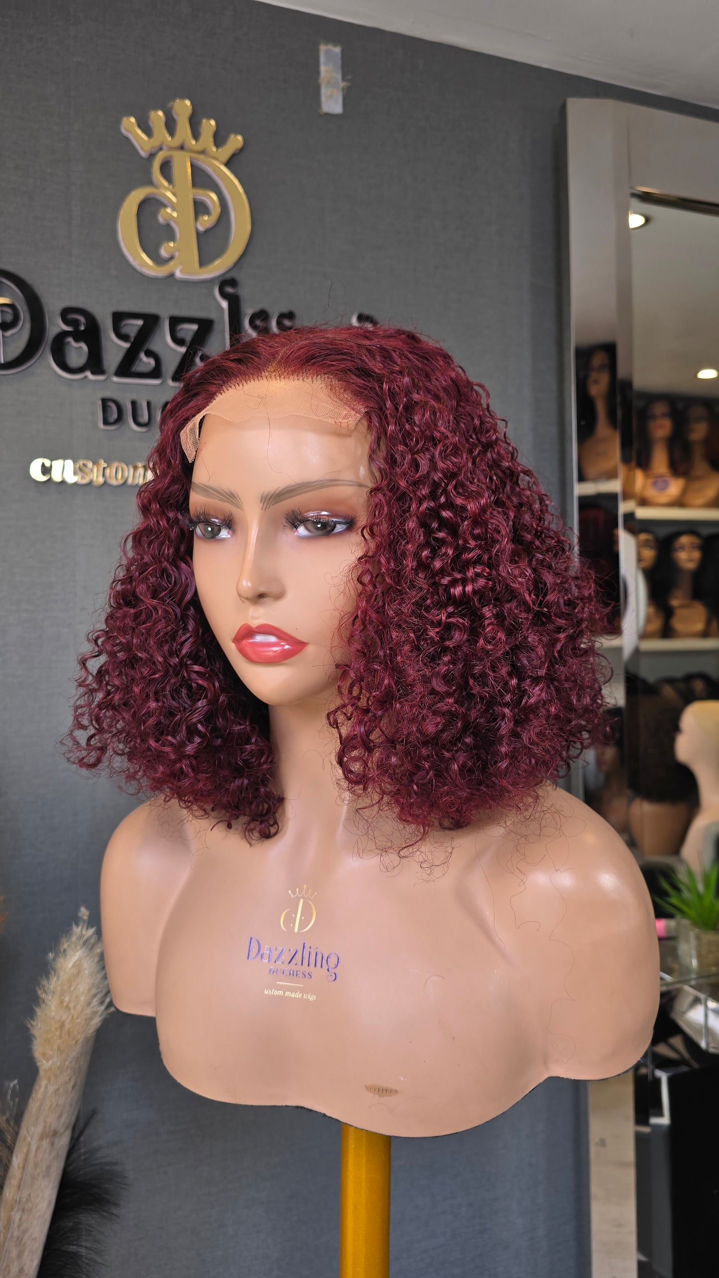 POATIA 10" Raw Virgin human hair Col: Dark burgundy