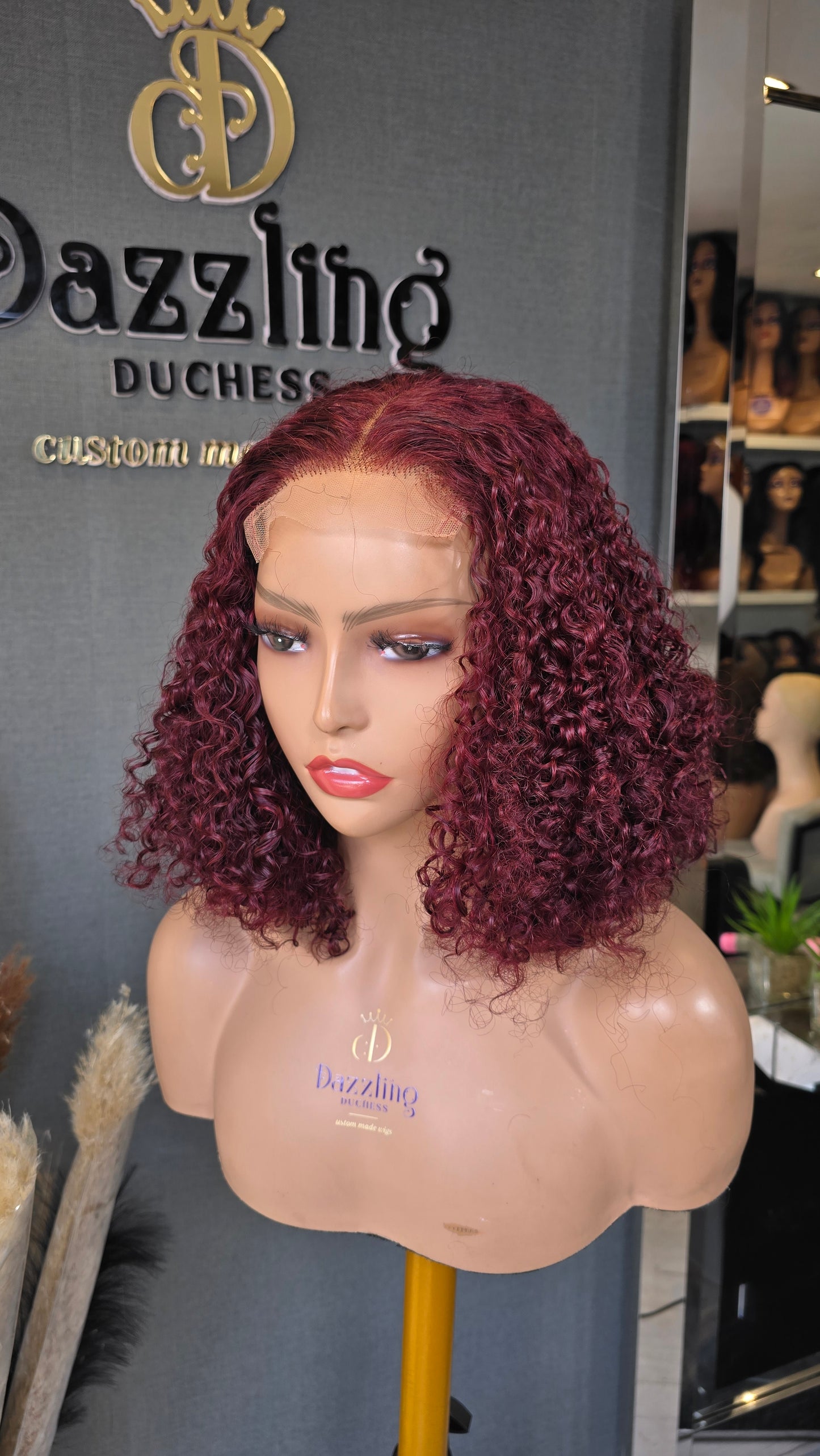 POATIA 10" Raw Virgin human hair Col: Dark burgundy