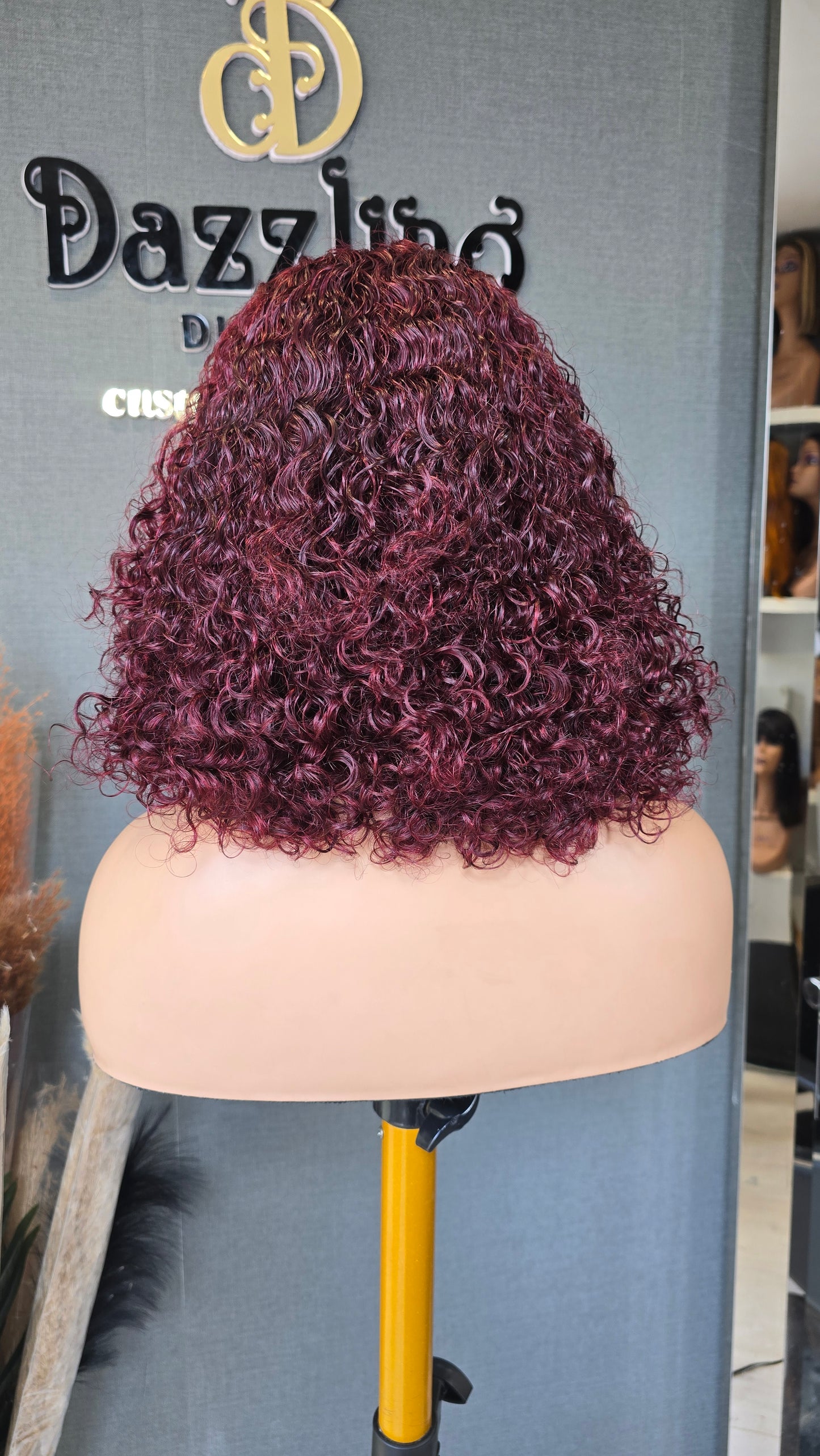 POATIA 10" Raw Virgin human hair Col: Dark burgundy