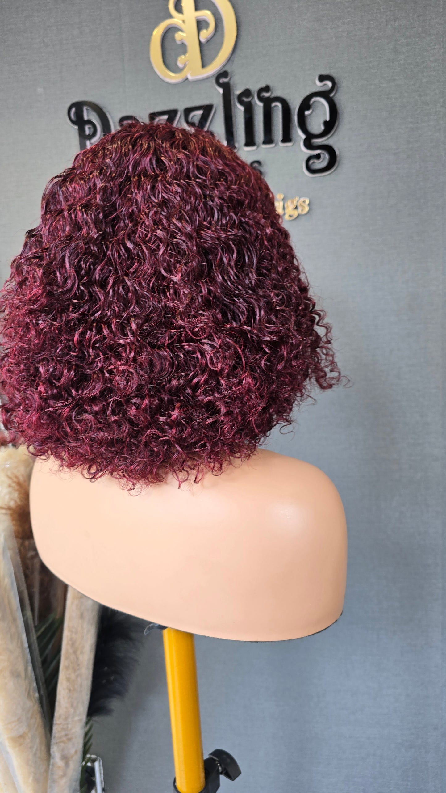 POATIA 10" Raw Virgin human hair Col: Dark burgundy