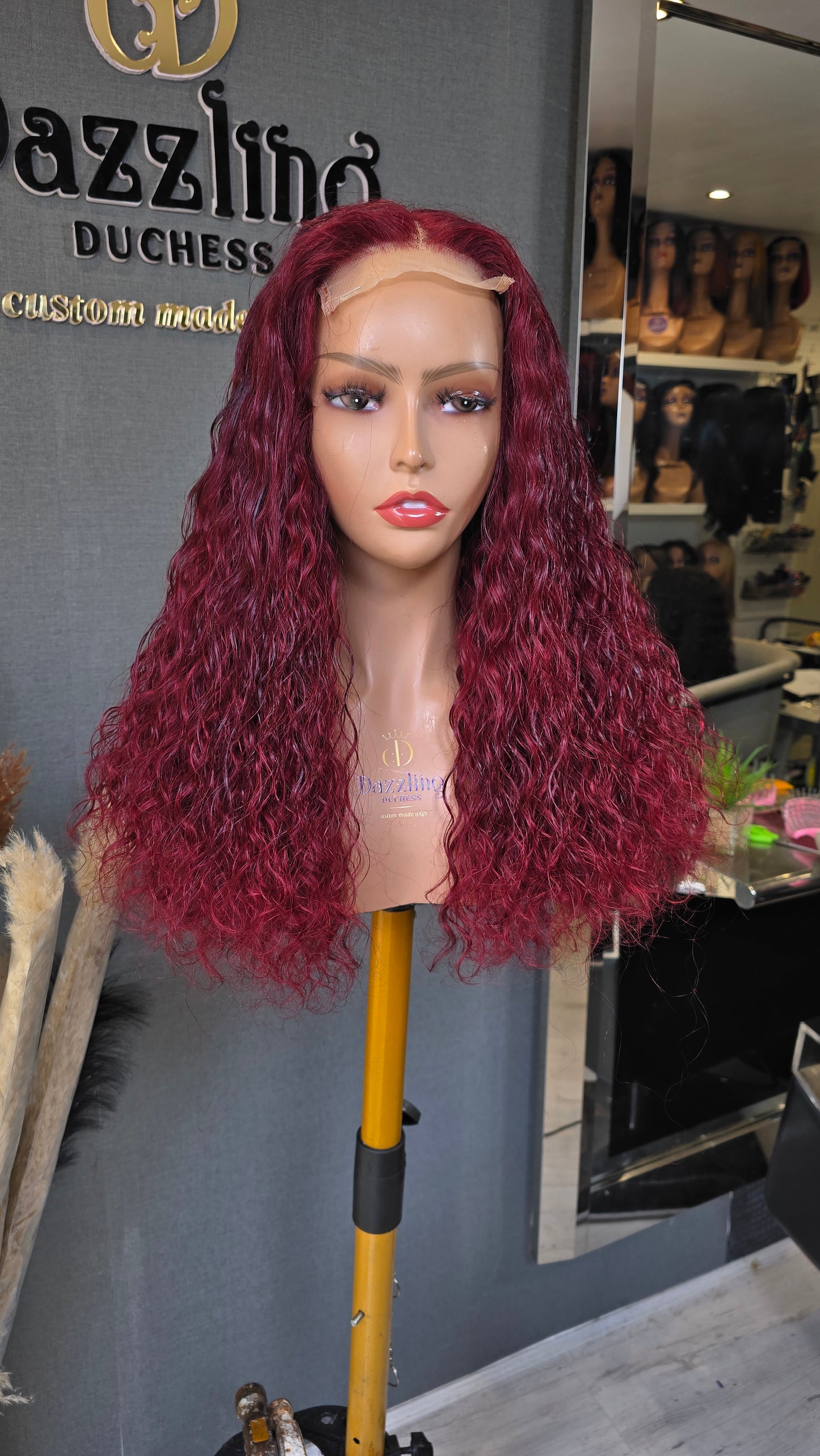 LETICIA 16" Raw virgin human hair Col: Burgundy