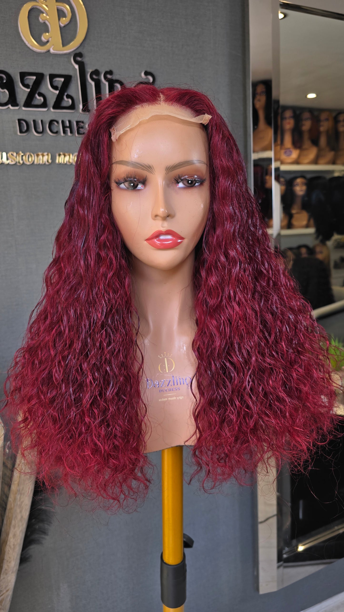 LETICIA 16" Raw virgin human hair Col: Burgundy