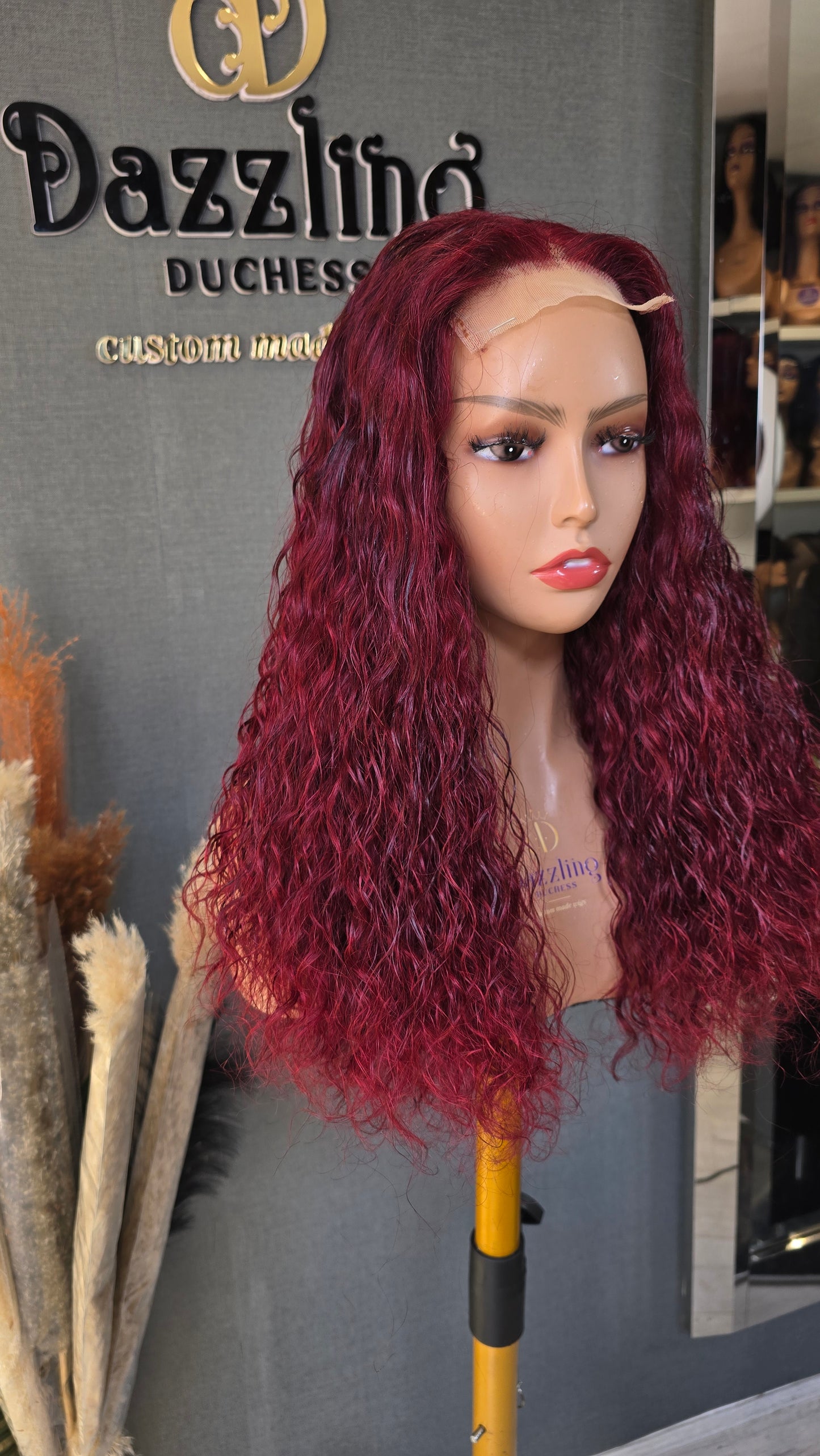 LETICIA 16" Raw virgin human hair Col: Burgundy
