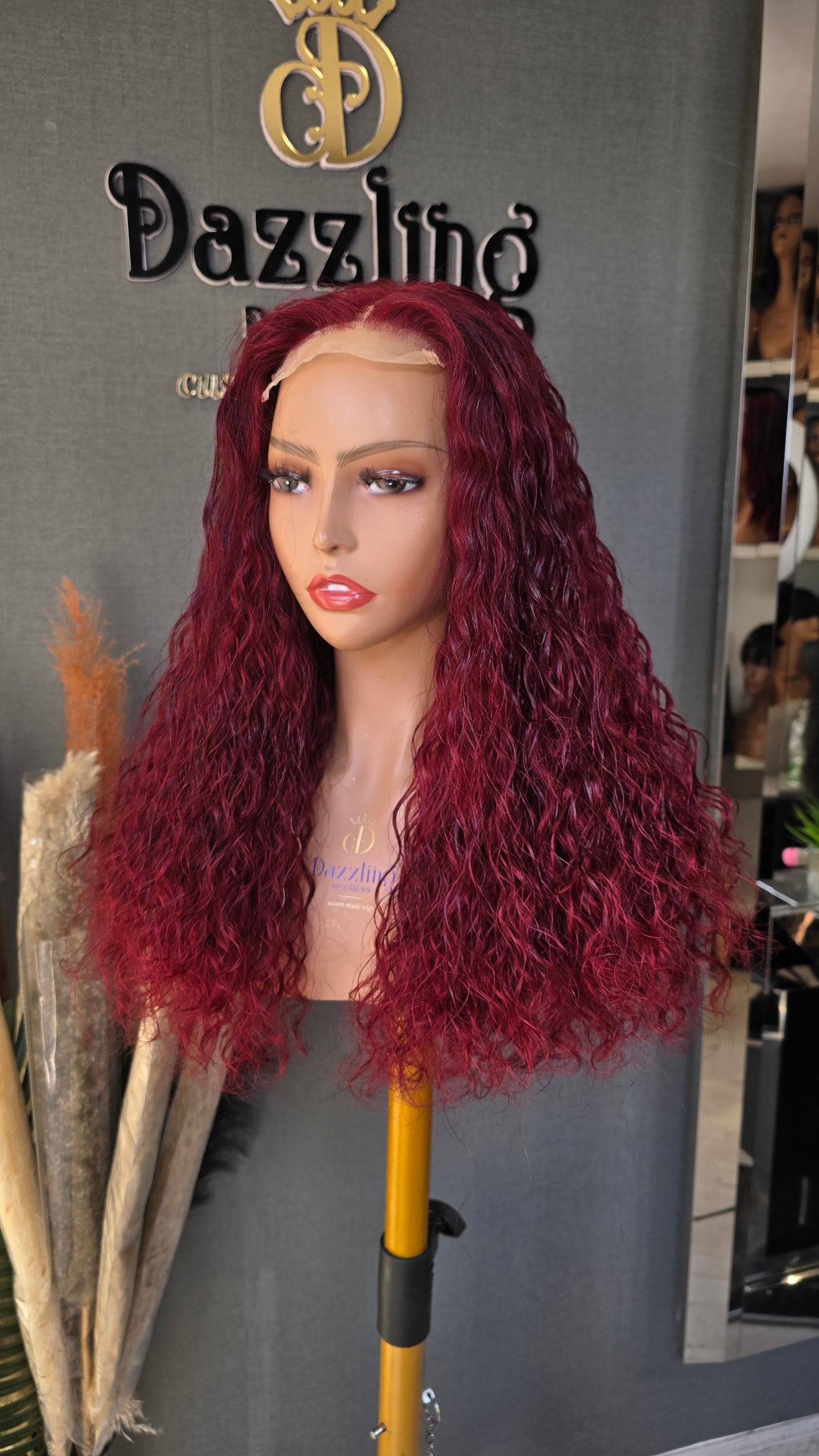 LETICIA 16" Raw virgin human hair Col: Burgundy