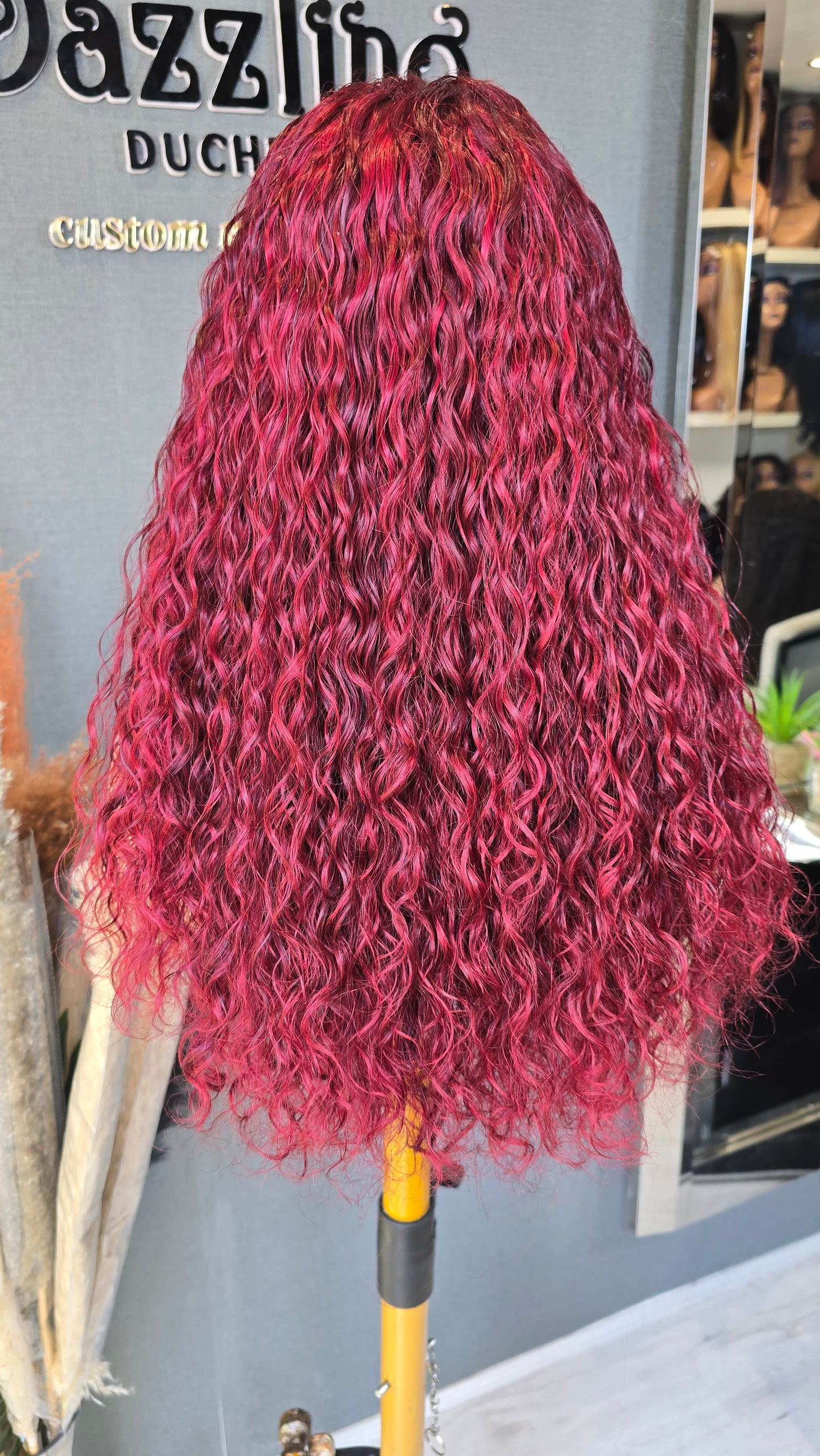 LETICIA 16" Raw virgin human hair Col: Burgundy
