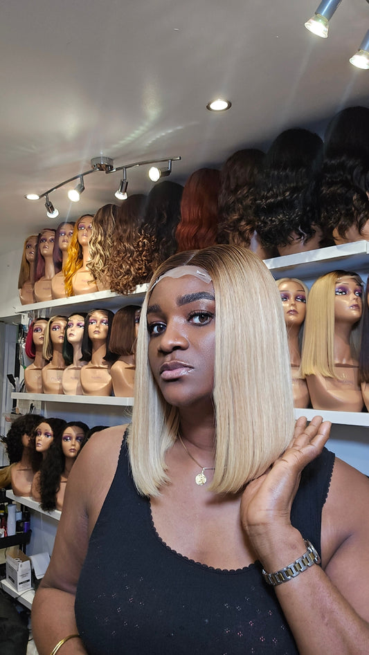 Kaycee 12" Vietnamese Raw Human hair Col: 1b/613 (blonde)