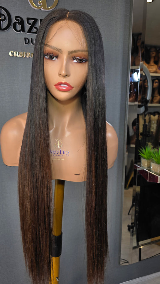 Lilly 26" (Single Donor Raw Hair) Col: Brown Tip