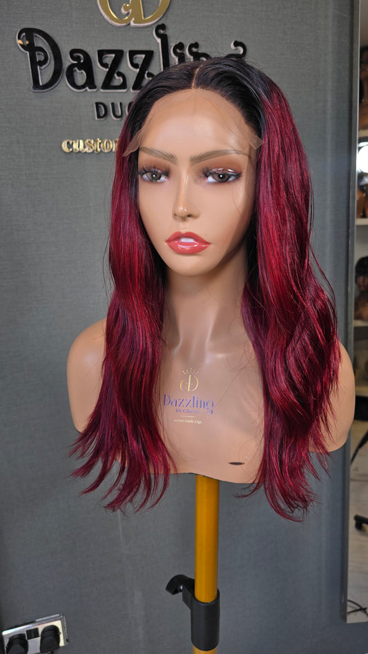 Lina 14" Raw Vietnamese hair Col: Burgundy