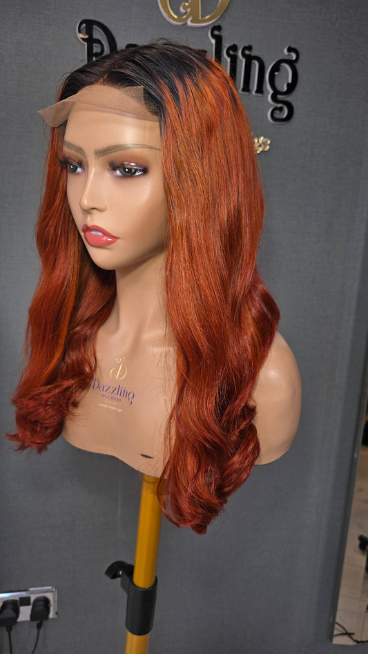 Lina 14" Raw Vietnamese hair Col:1b/copper