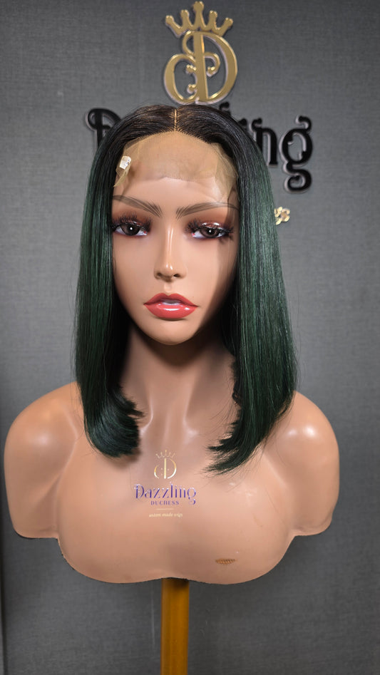 Kaycee 10" Vietnamese raw human hair Col: Bottle green