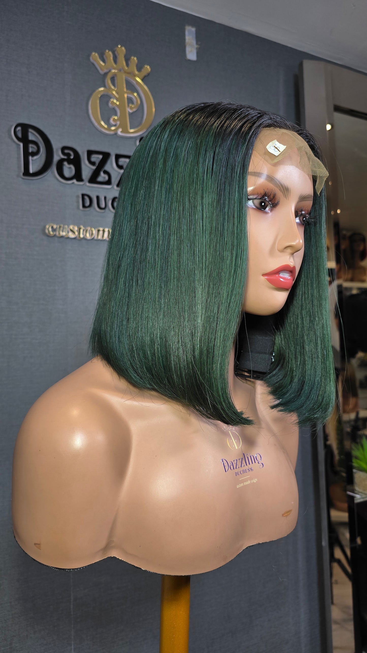 Kaycee 10" Vietnamese raw human hair Col: Bottle green