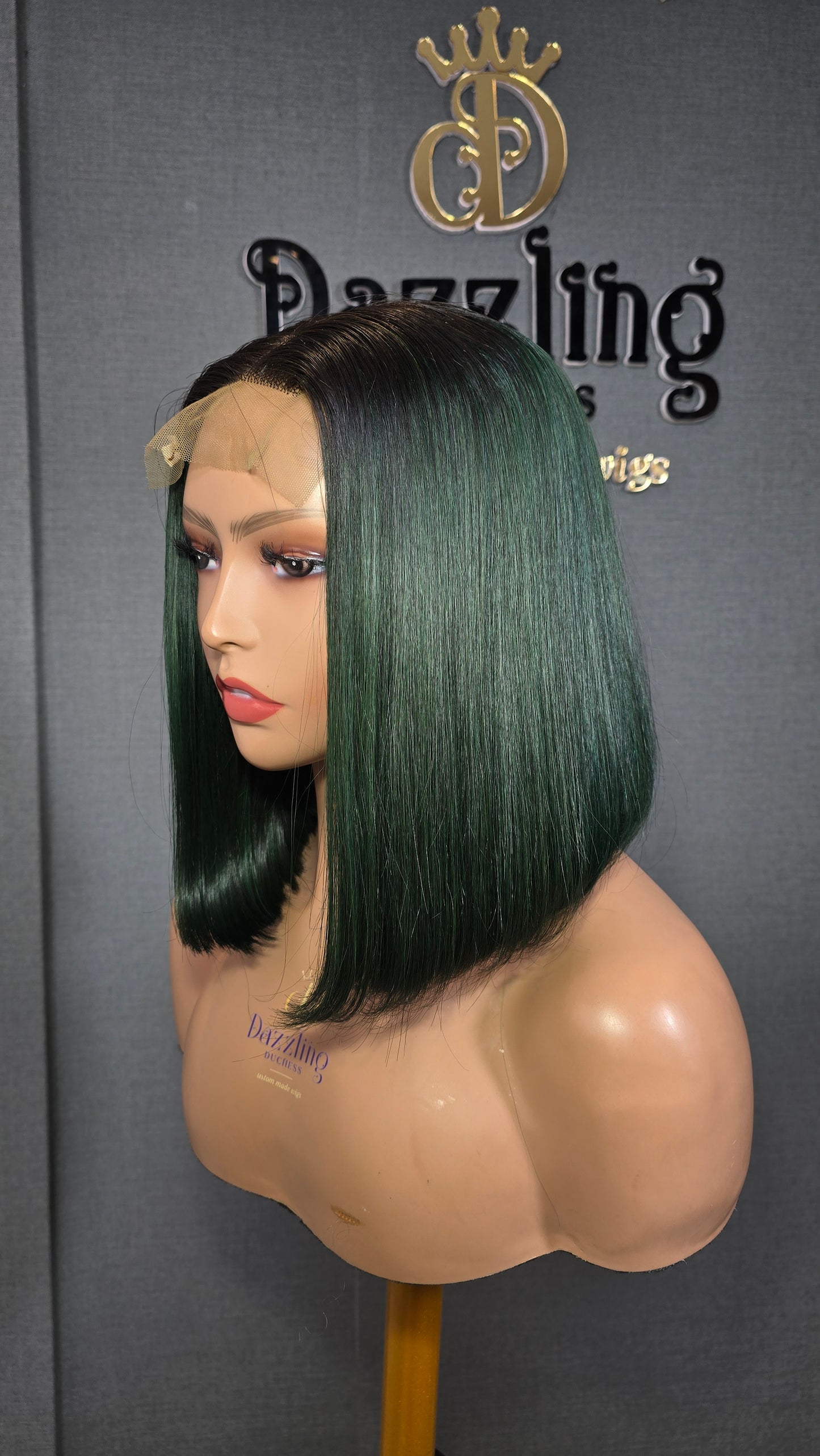Kaycee 10" Vietnamese raw human hair Col: Bottle green