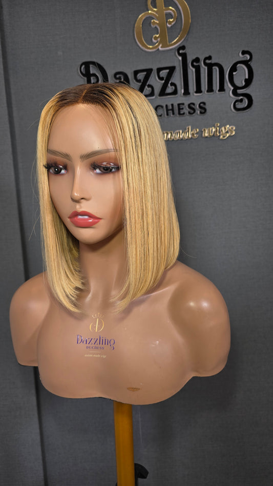 KAYCEE 10" Vietnamese raw human hair Col: 1b/613(blonde)