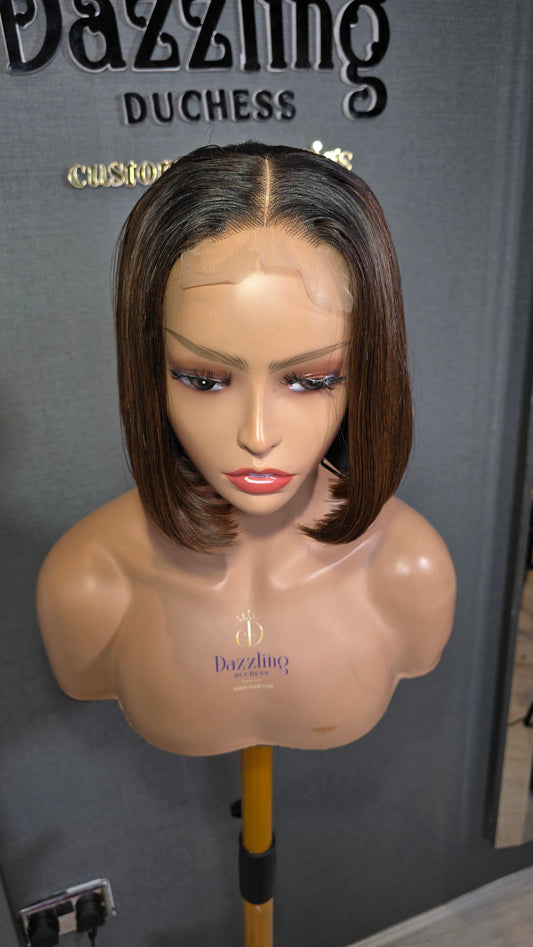 Kaycee 8" Vietnamese Raw human hair Col: Chestnut brown