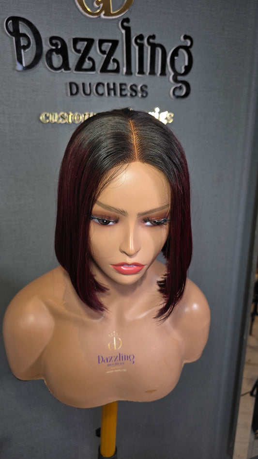 Kaycee 8" Vietnamese Raw human hair Col: Dark burgundy