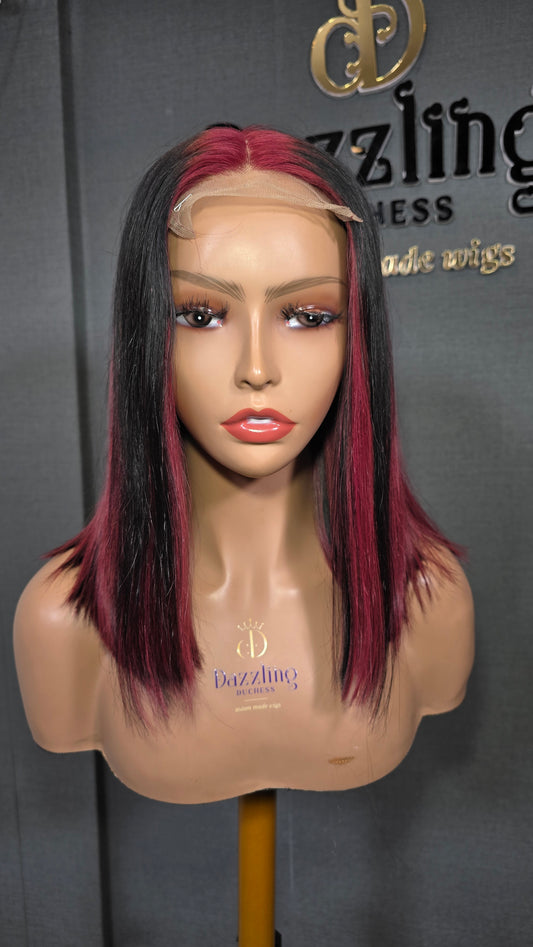 Kaycee 14" Raw Virgin hair Col: 1b/burgundy