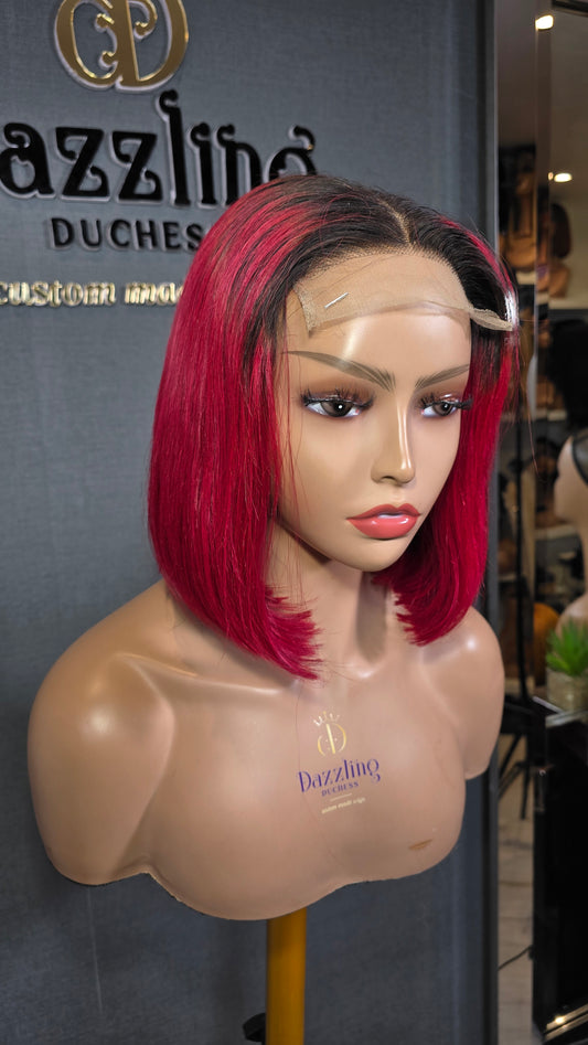 Kaycee 10" Raw Virgin hair Col: 1b/red hot
