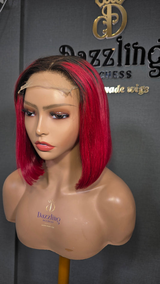 Kaycee 10" Raw Virgin hair Col: 1b/red hot