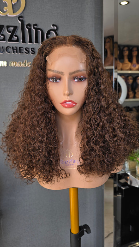 Leticia 14" Raw Virgin human hair Col: Chestnut brown