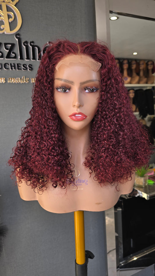 Poatia 14" Raw virgin human hair Col: Burgundy