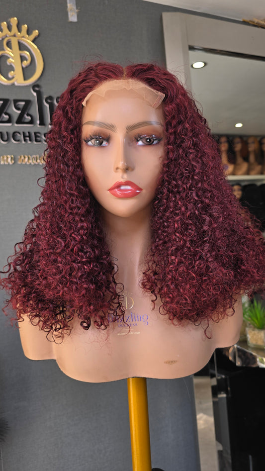 Poatia 14" Raw virgin human hair Col: Burgundy